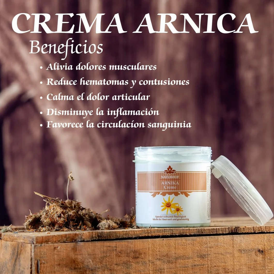 Crema Arnica Antiinflamatoria Natural para Dolores Musculares y Articulaciones, Masaje Fisioterapia