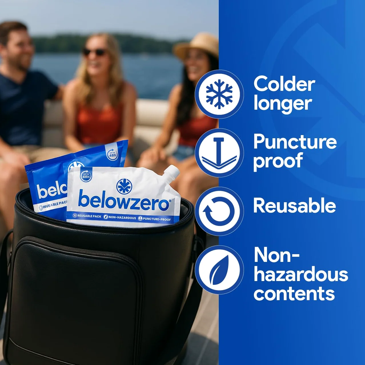 Below Zero Paquetes de hielo, precargados, pequeños, de 7.5 x 6.5 x 0.5 pulgadas (paquete de 5) – Paquetes reutilizables para congelador para almacenamiento de alimentos y enfriadores – a prueba de