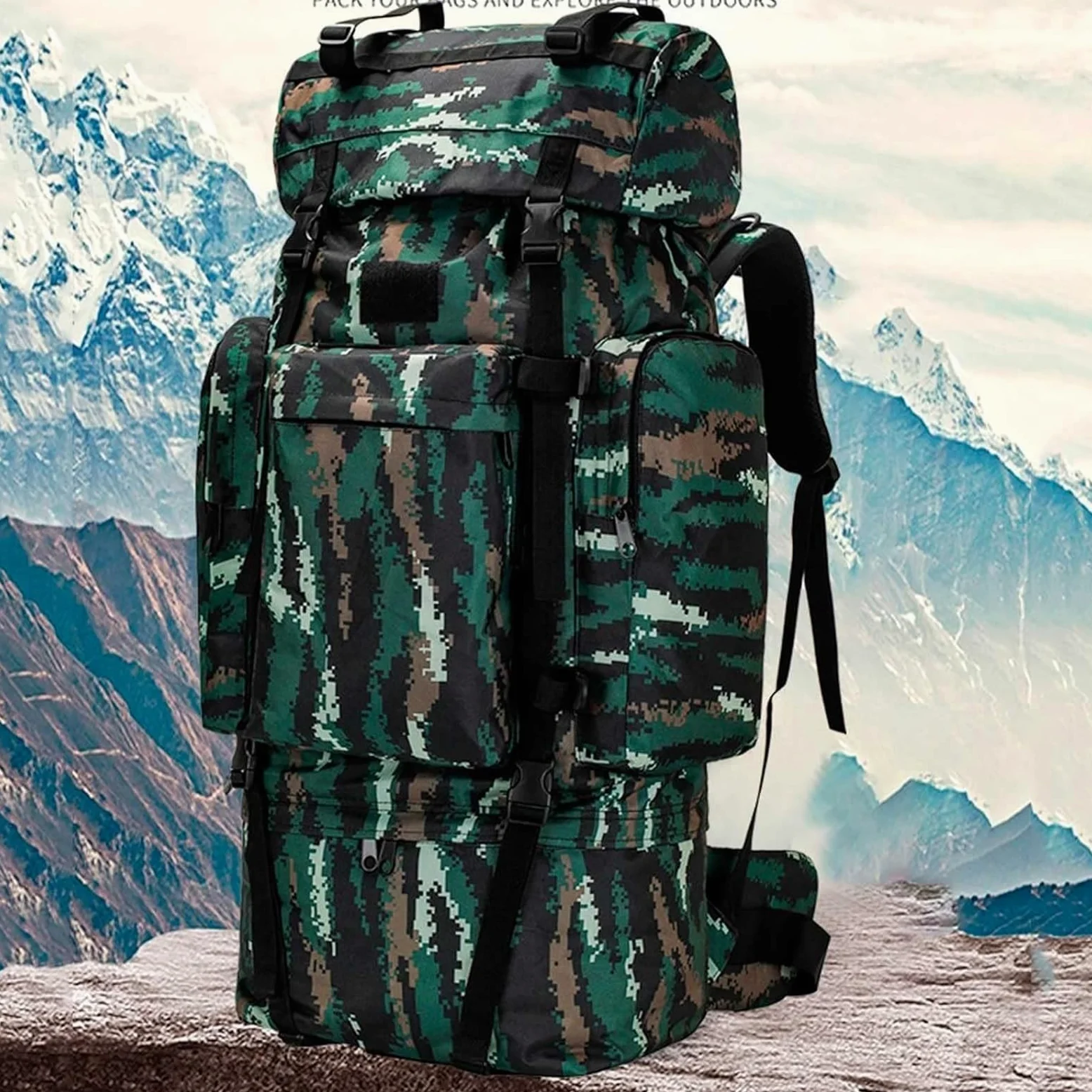 Mochila Viaje Mochila Montaña Mochilas Grandes Impermeables De 110L, Mochila Para Senderismo Al Aire Libre, Camping, Senderismo, A Prueba De Roturas Mochila Trekking(D)