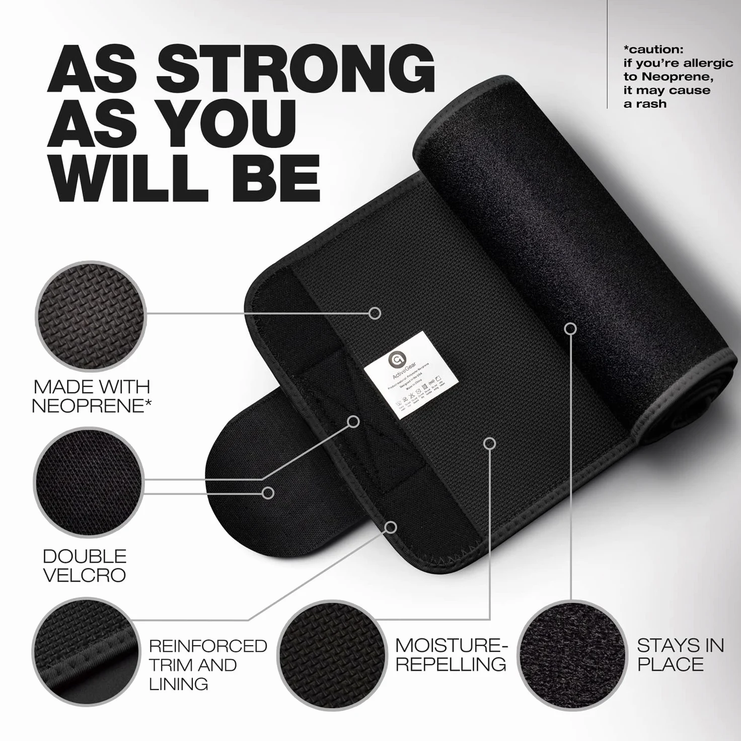 ActiveGear Waist Trimmer Faja Reductora Deportiva de Neopreno para Hombre y Mujer, Faja Adelgazante Y Soporte Lumbar para Tonificar Abdomen Y Eliminar El Exceso De Agua Y Grasa para Un Vientre Plano