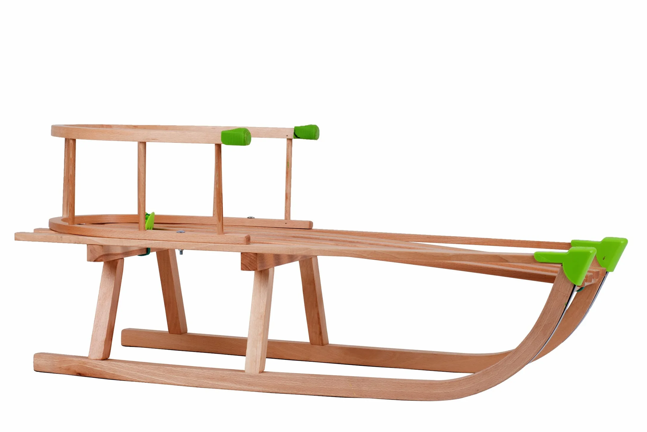 GaGadumi Trineo de madera de 90 cm con respaldo y cuerda de tracción, trineo duradero para niños y adultos, trineo de madera FSC
