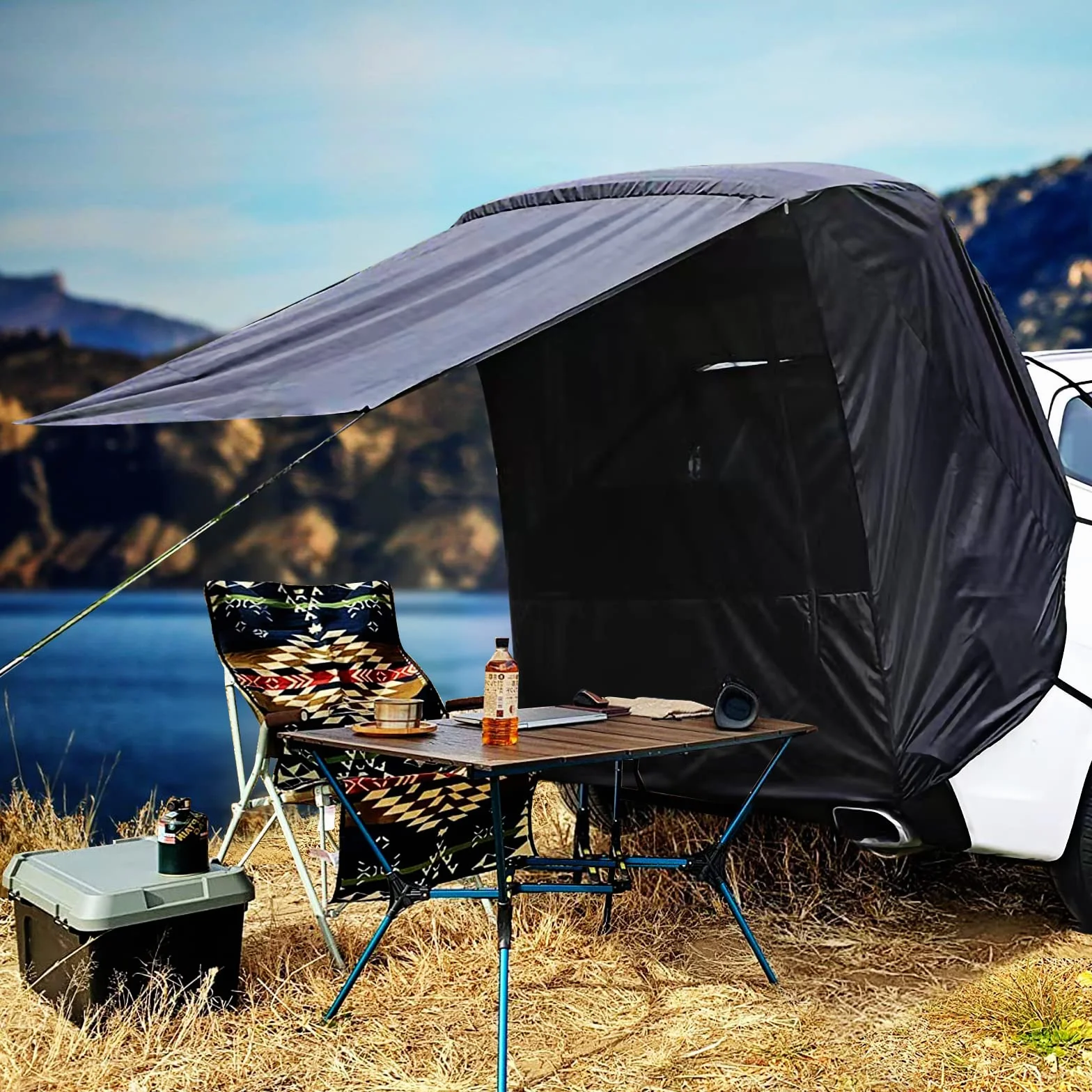 Carpa para Auto Apto para Cualquier Tipo de Coche, Tienda de campaña para Coche Malla para Repelente de Mosquitos, Toldo Coche Disfruta de Acampar, Fácil configuración en 5 Minutos (L)