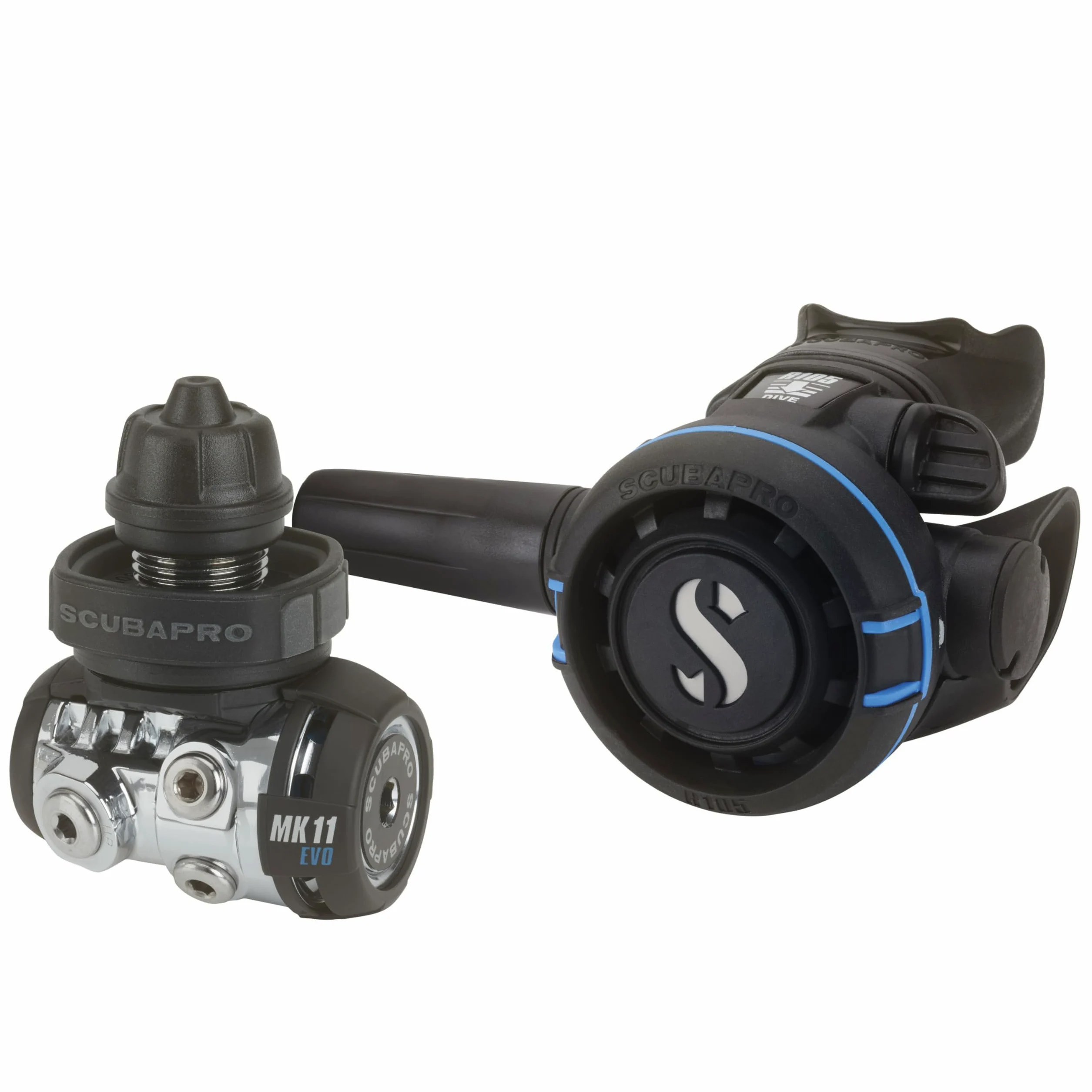 SCUBAPRO MK11 EVO DIN 300/R105 - Sistema regulador de Buceo, diafragma equilibrado Compacto de Primera Etapa y Segunda Etapa con válvula clásica descendente
