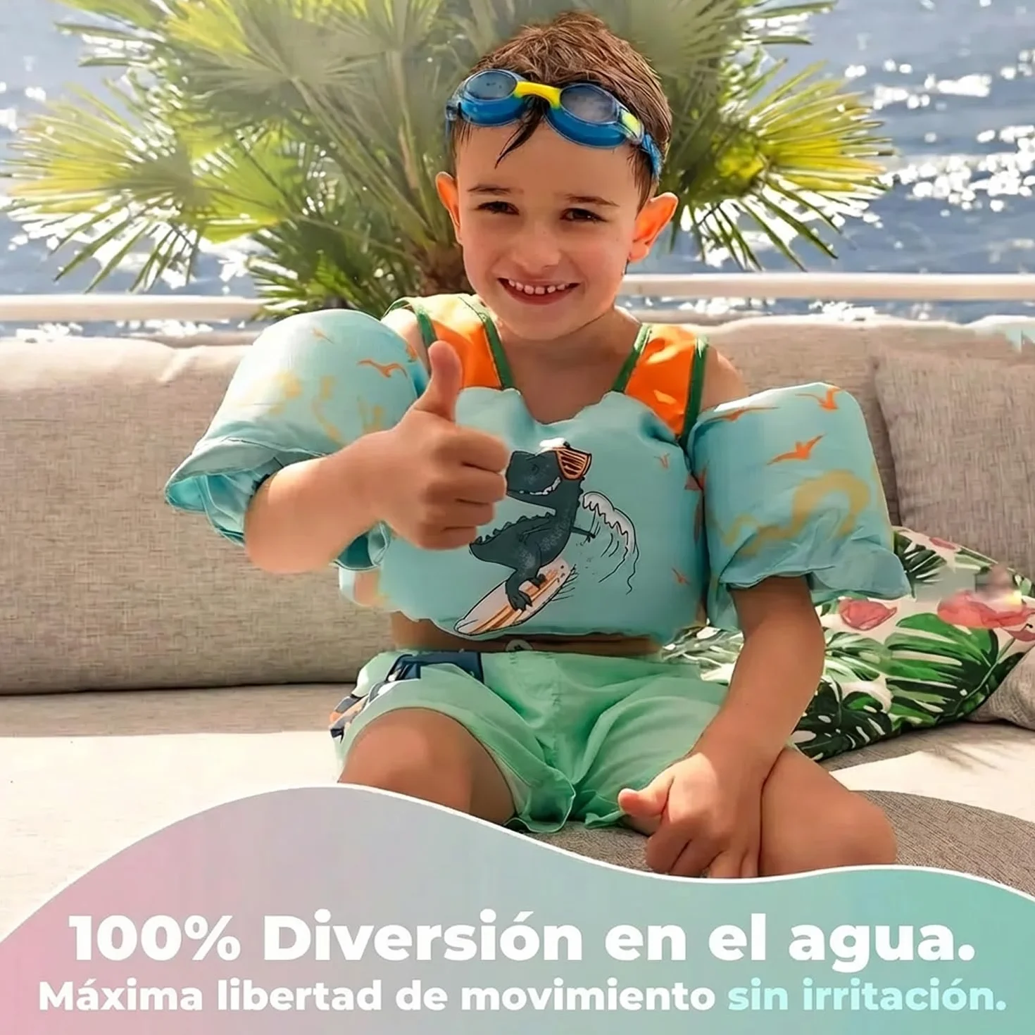 KIDVERSE Chaleco de natación para niños de 3 a 6 años - Calidad certificada - Ayuda a Flotar para niñas y niños - Aprendizaje en la Piscina - Chaleco Infantil para Piscina