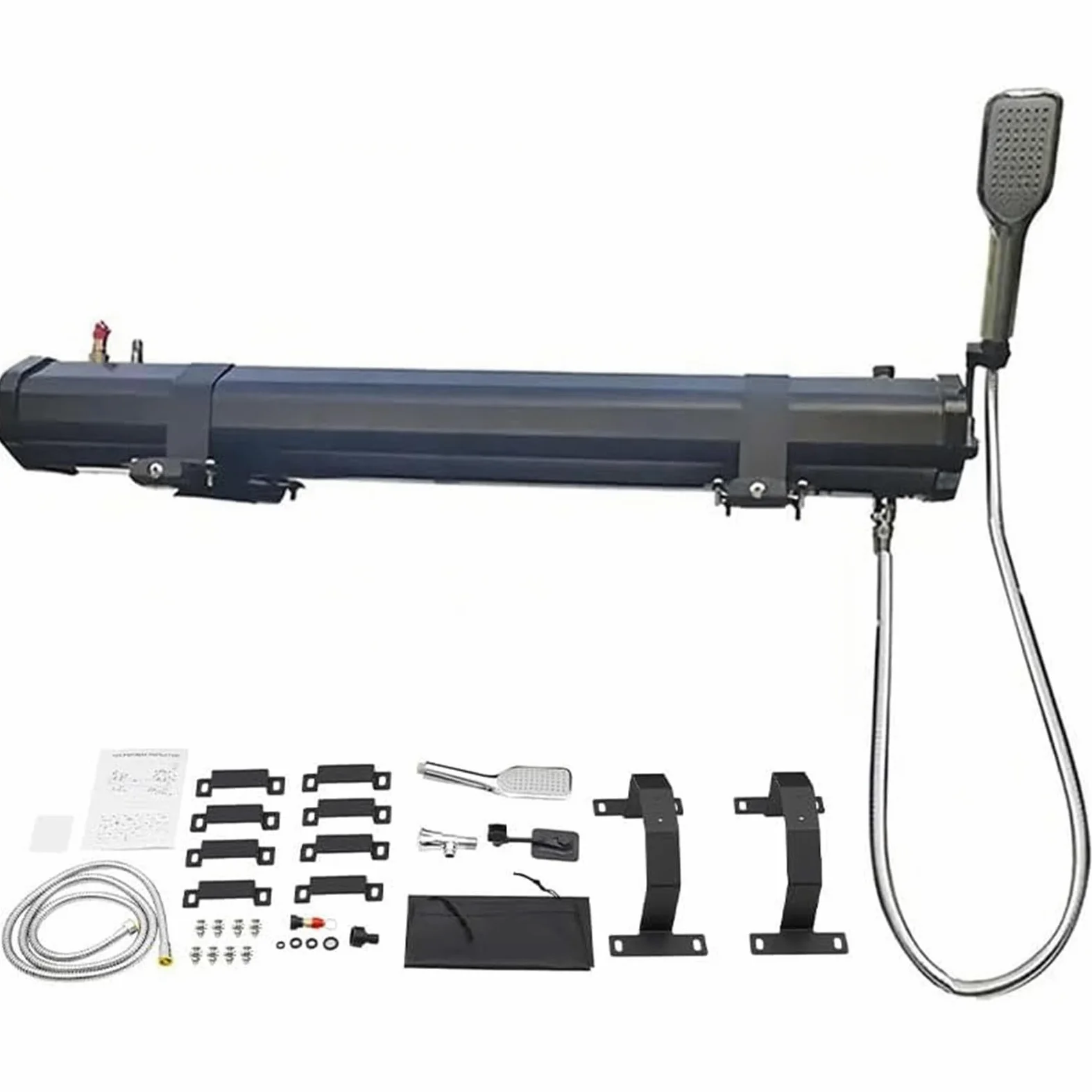 Ducha portátil para Camping, Ducha Solar de Techo de 20/30 L, Tanque de Agua para Exteriores con Manguera y Cabezal de Ducha, para Camiones, vehículos Todoterreno, autocaravanas y SUV 30L
