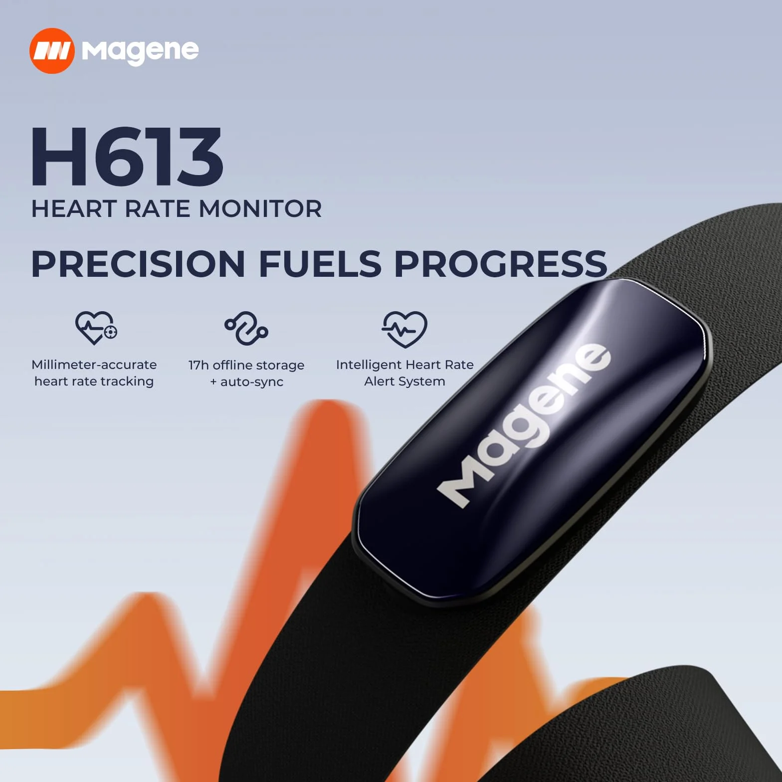 Magene H613 Monitor Frecuencia Cardíaca Banda Pectoral Bluetooth Ant+ IPX7 Ciclismo Running