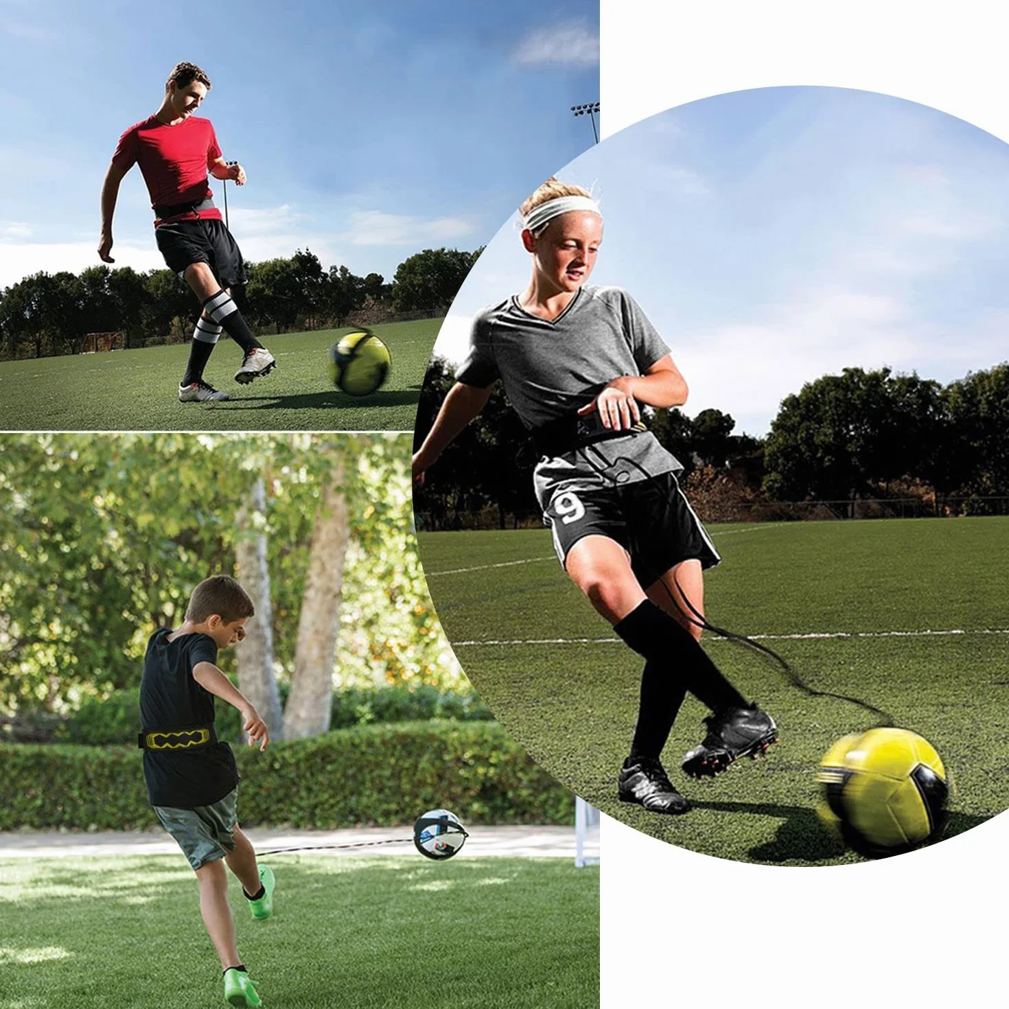 Cinturón de entrenamiento de fútbol elástico para niños y adultos, adecuado para fútbol, voleibol, cinturón auxiliar de entrenamiento simple de rugby
