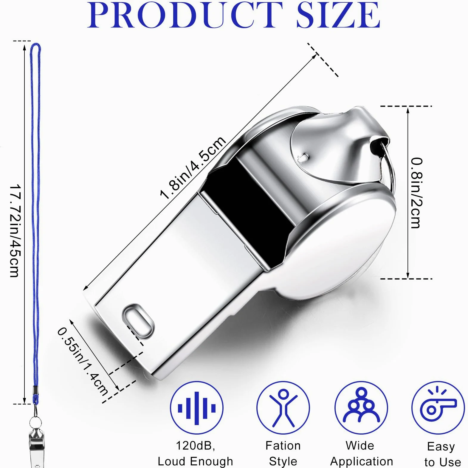 Kingdder 100 silbatos de árbitro de metal a granel para entrenadores para adultos con cordón de acero inoxidable, silbato deportivo de emergencia para profesores, policías, deportes escolares (negro,