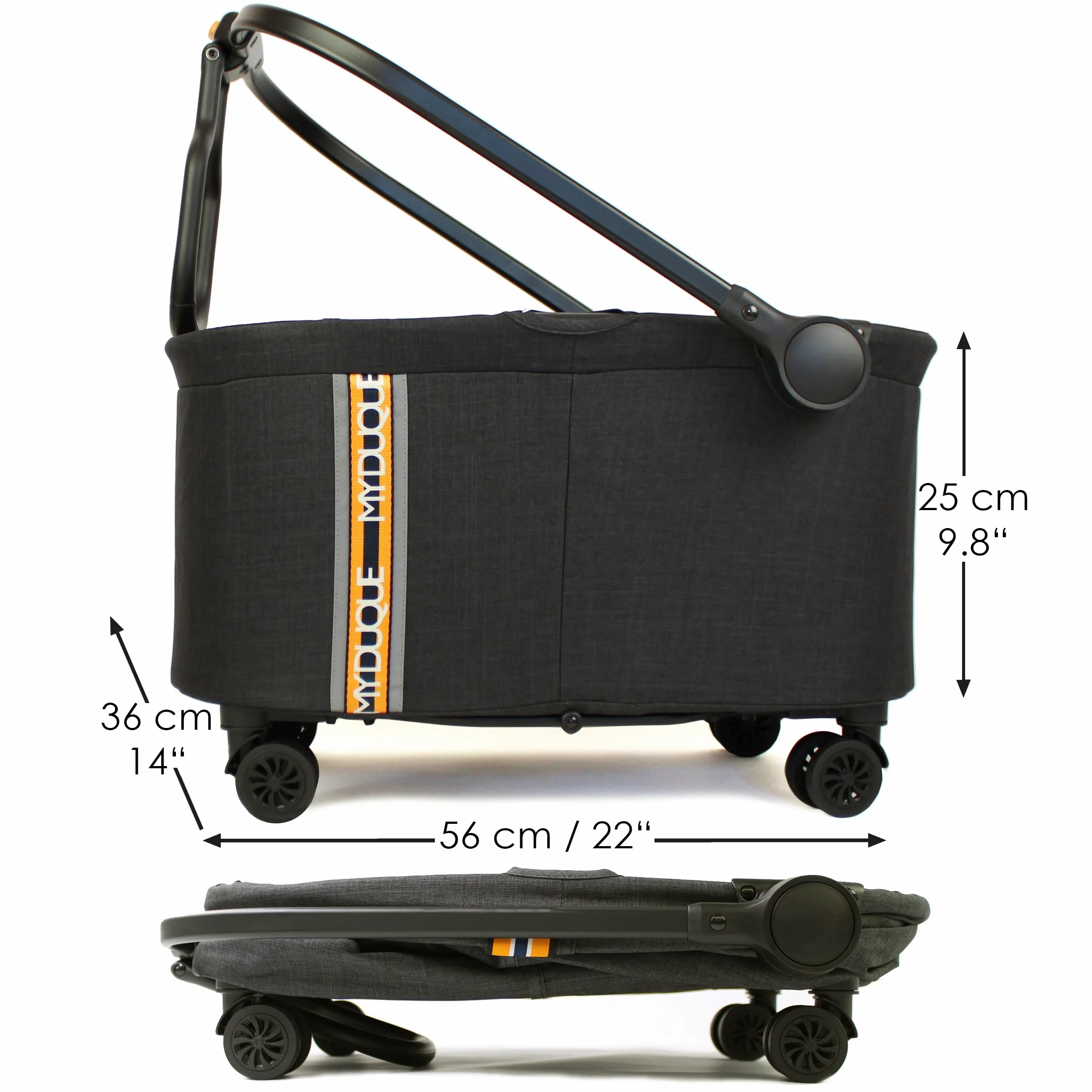 Multi 2 en 1 - Cesta para Bicicleta y Carrito de la Compra, Plegable, Incluye Soporte, manejo rápido, Bolsa para Bicicleta, Cesta de la Compra extraíble para portaequipajes