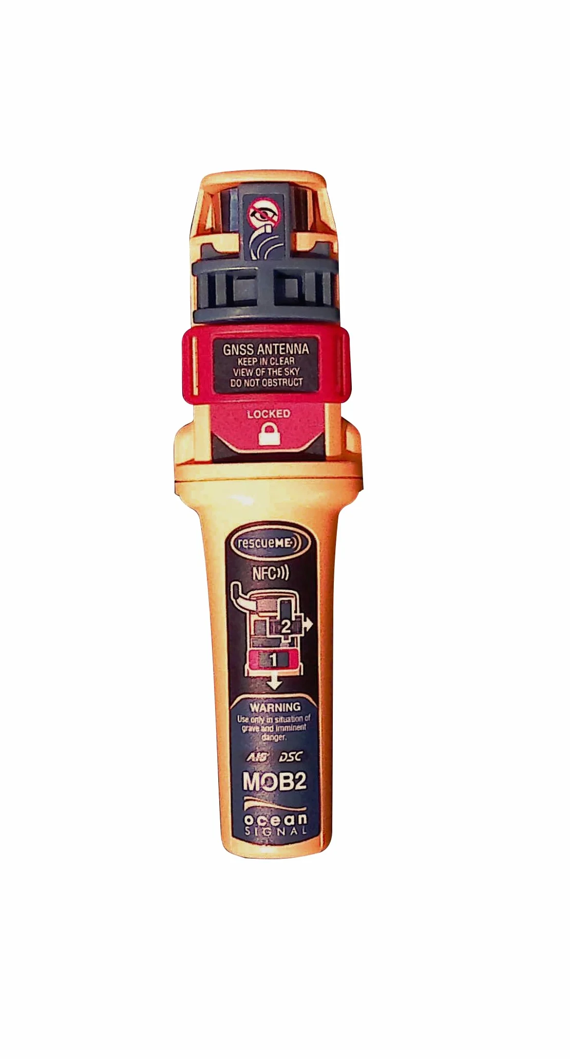 Ocean Signal rescueME MOB2 Radiobaliza Hombre al Agua (Aprobada Clase M) con AIS, DSC y GPS Integrado - Dispositivo de Seguridad Marítima Compacto, Impermeable y de Alerta de Rescate Instantánea | Activación automática del chaleco salvavidas