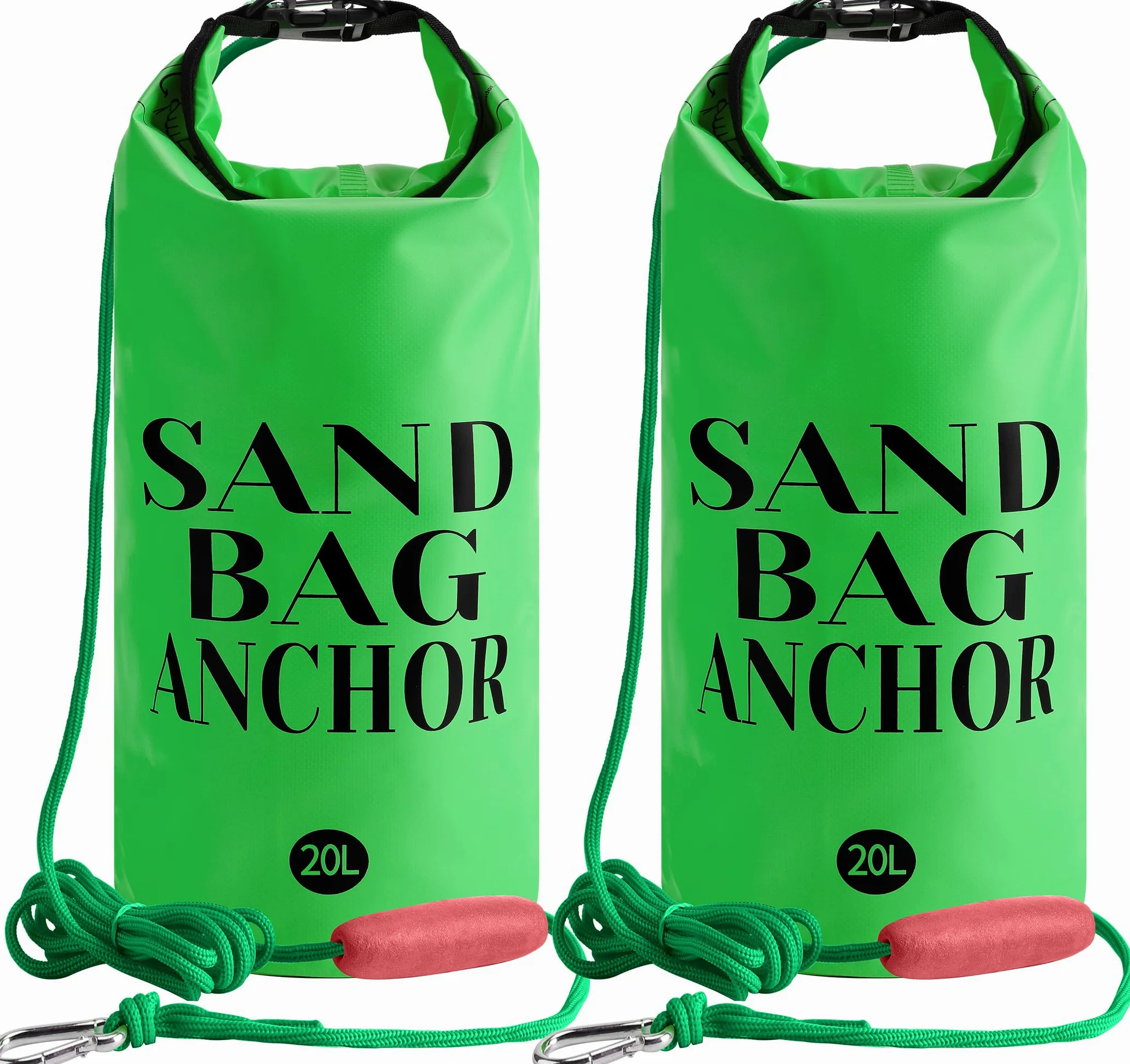 RunNico Anclaje de arena 500D para barcos pequeños, kit de anclaje PWC 2 en 1 con boya ajustable, bolsa seca impermeable para motos acuáticas, kayak, barco, embarcaciones y canoas