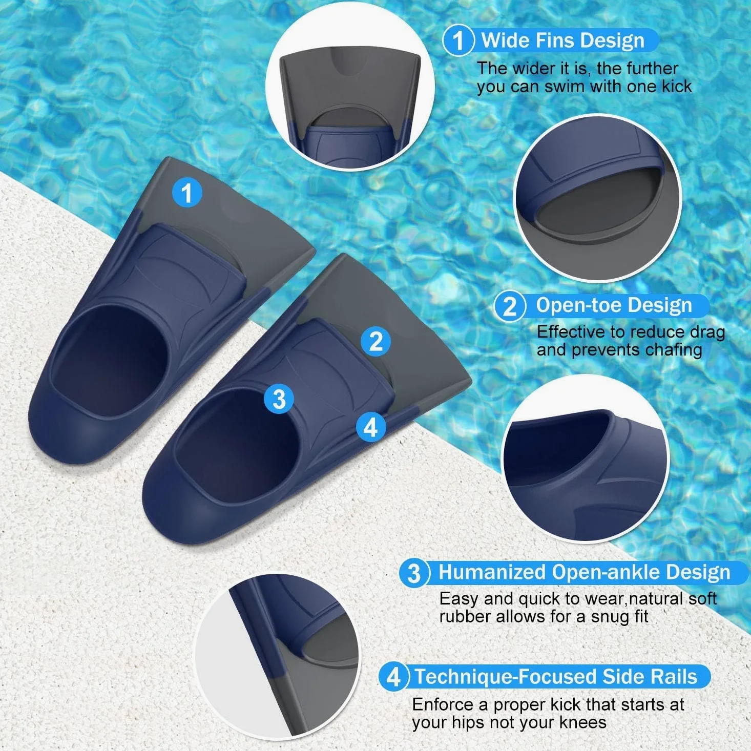 Gintenco Aletas de Buceo, Aletas de Snorkel para Hombres y Mujeres,Freediving y Pesca submarina, Unisex Adulto