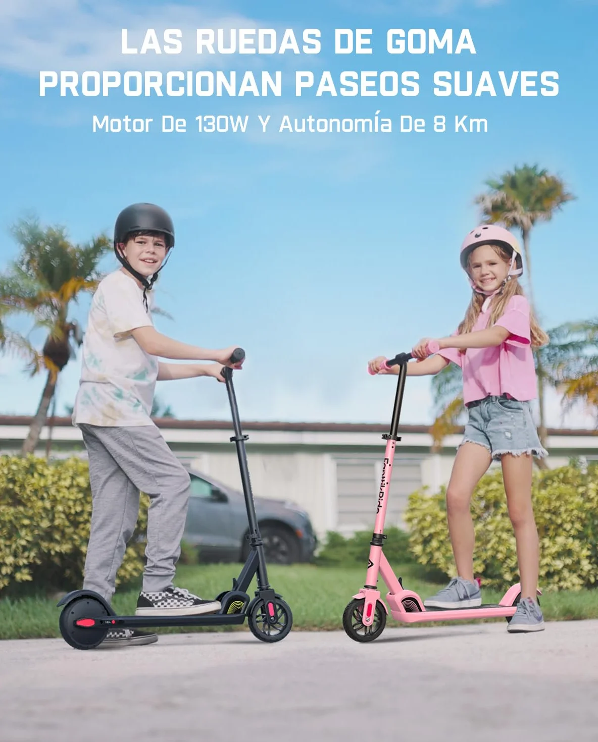 FanttikRide C9 Patinete Electrico Niño, 120 cm - 160 cm, 10/16 km/h, Alcance de 8 km, Pantalla LED, Altura Ajustable, Plegable, Ruedas de Goma, Ligero, Scooter para Niños hasta 60 kg