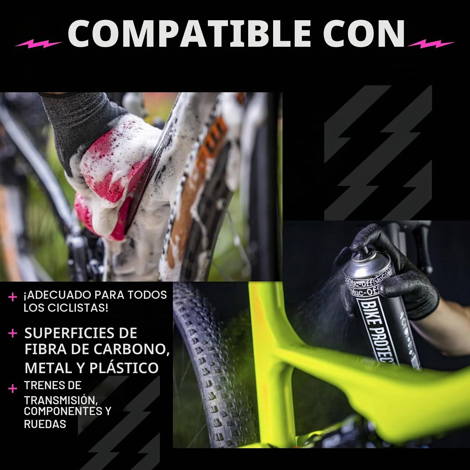 Muc-Off Kit de Limpieza de Bicicleta, Cuidados Esenciales para la Bicicleta - Productos Imprescindibles para Limpiar y Proteger tu Bici - Incluye Limpiador para Bicicletas y Protector de Muc-Off