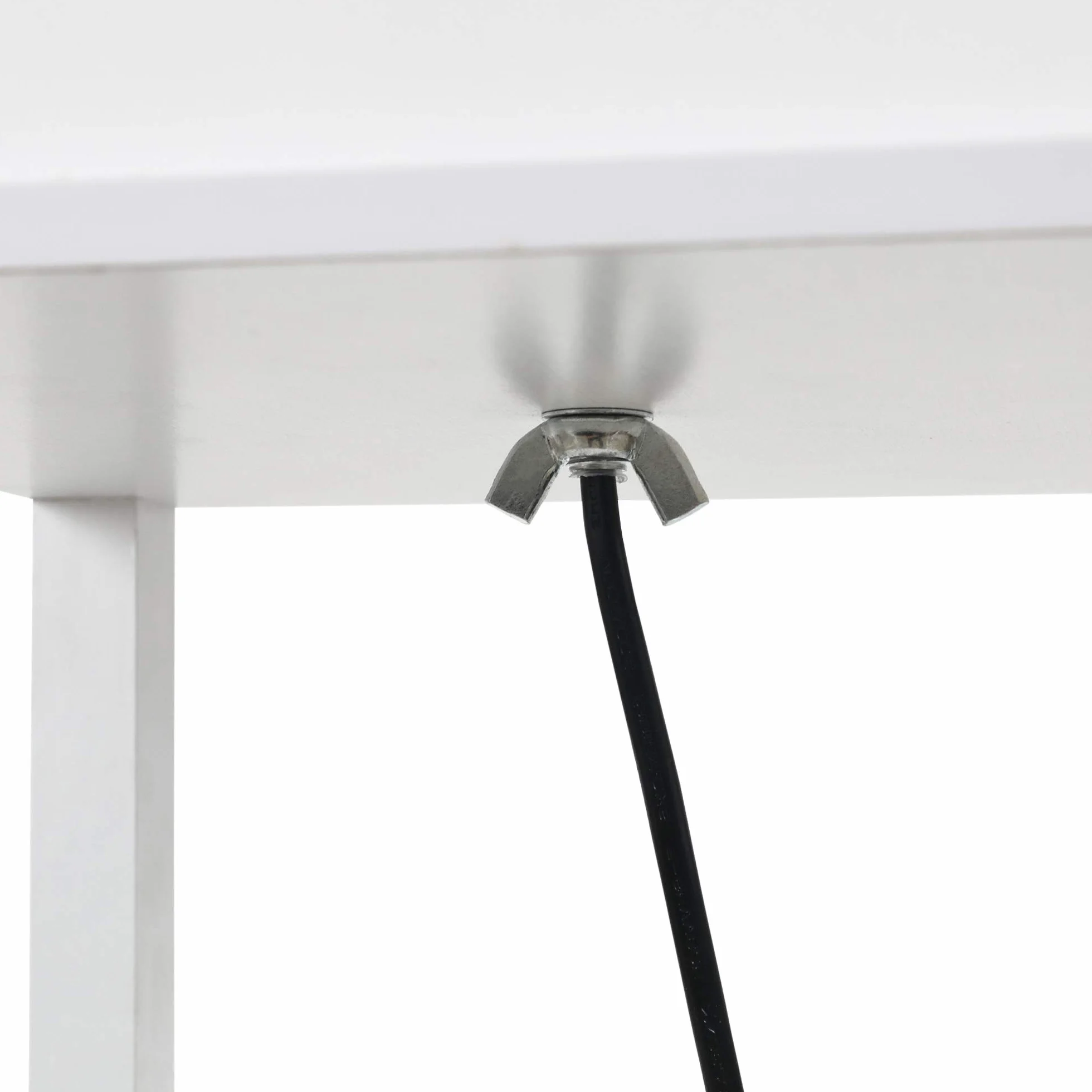 HOMCOM Lámpara de Pie con Estantes de Almacenaje, Madera Moderna, Bombilla E27, Blanco