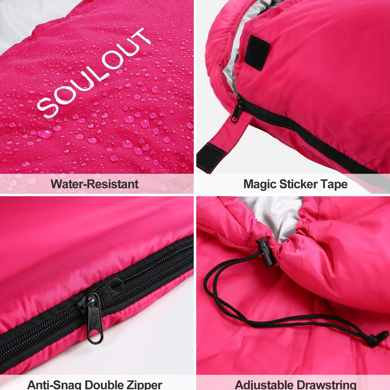 Saco de Dormir, 3-4 Estaciones, Clima frío cálido, Ligero, portátil, Impermeable, con Bolsa de compresión para Adultos y niños, Interior y Exterior: Camping, mochilero, Senderismo