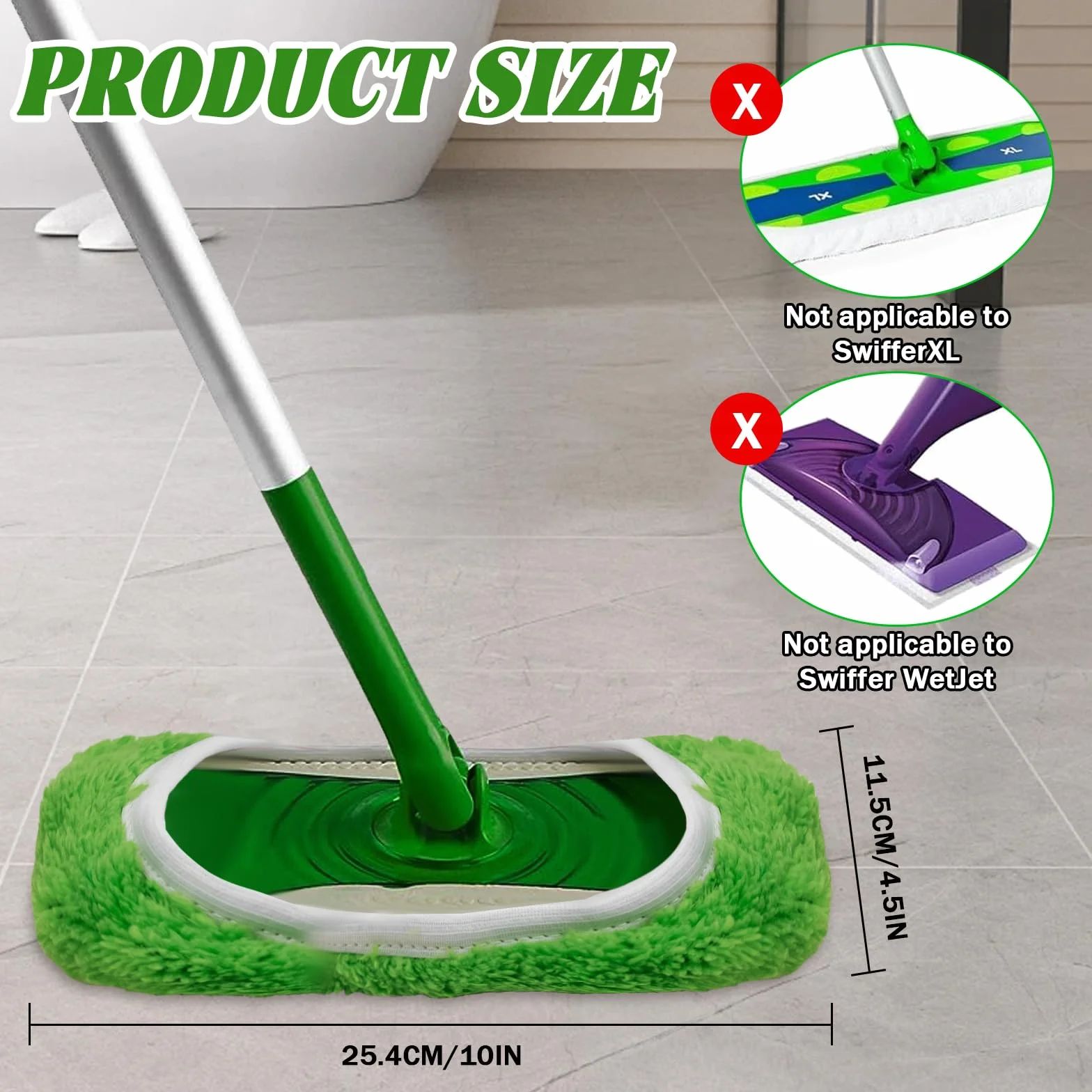 Toallitas de Microfibra para Mopa Swiffer, Paños Recambios Lavables Reutilizables 10 Unidades