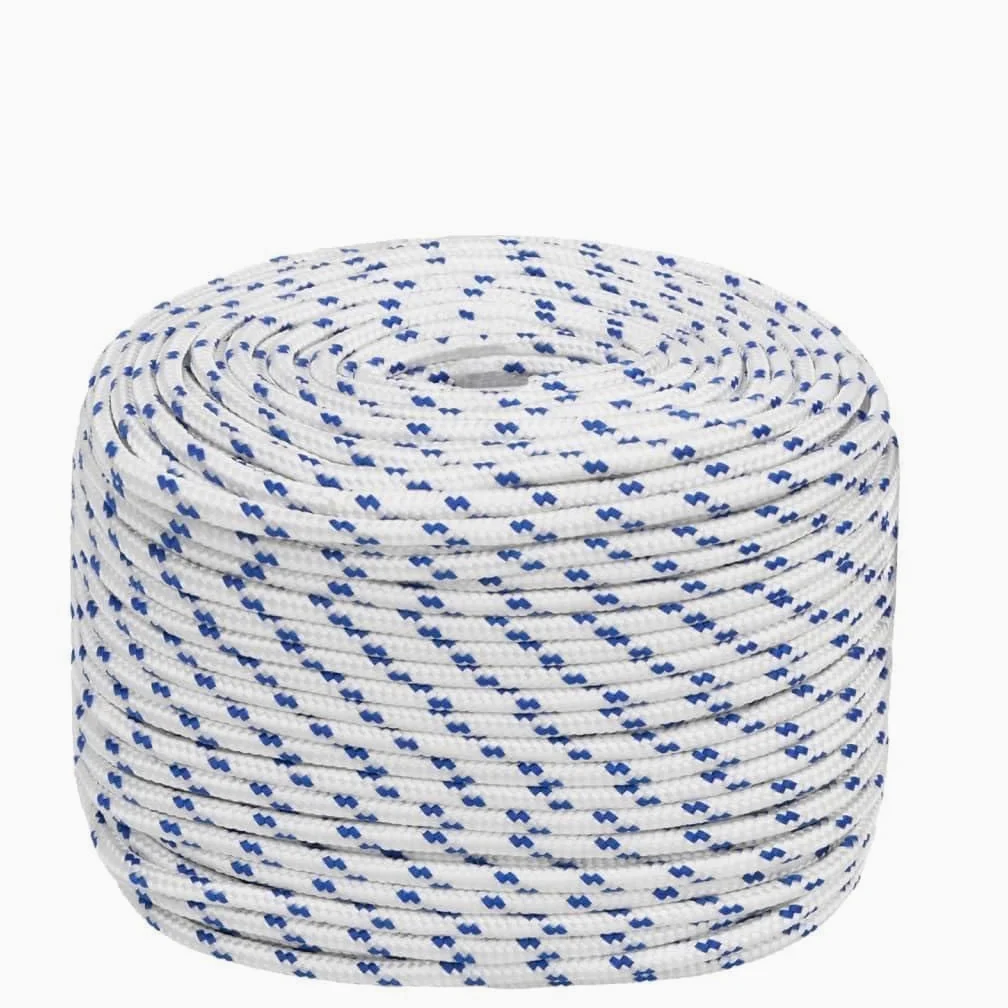 Cuerda de polipropileno blanco de 10 mm y 25 m, resistente al desgarro para vela, canotaje, camping, fijación, amarre y seguridad al aire libre