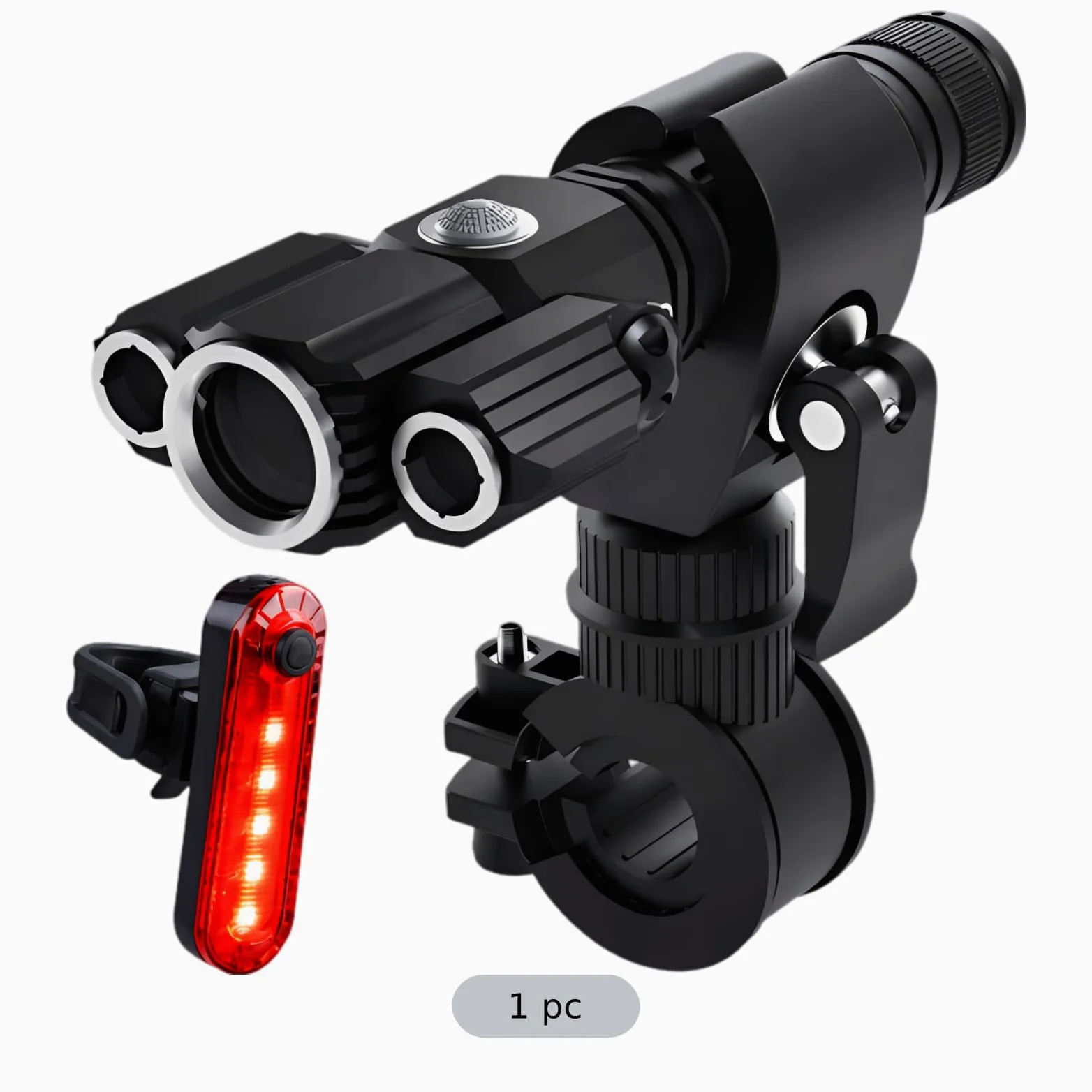 Juego de luces para bicicleta recargables, 3 luces LED superbrillantes con luz trasera, 500 lúmenes, aleación de aluminio, luces de bicicleta para conducción nocturna, 12 horas de funcionamiento, 2