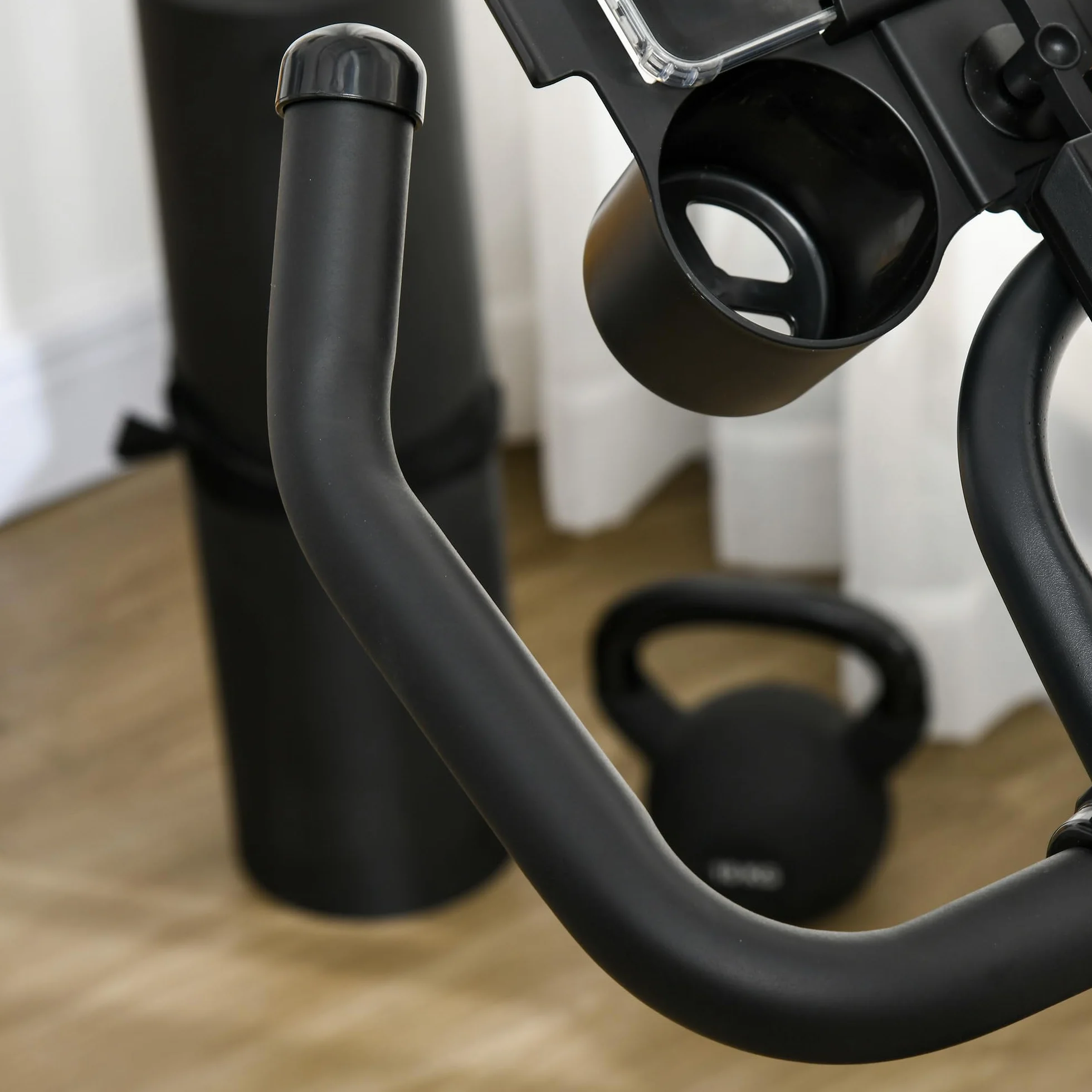 HOMCOM Bicicleta Estática con Resistencia Regulable Bici Estática Bicicleta de Fitness con Volante de Inercia 8 kg Pantalla LCD Manillar y Asiento Ajustable para Casa Gimnasio Azul