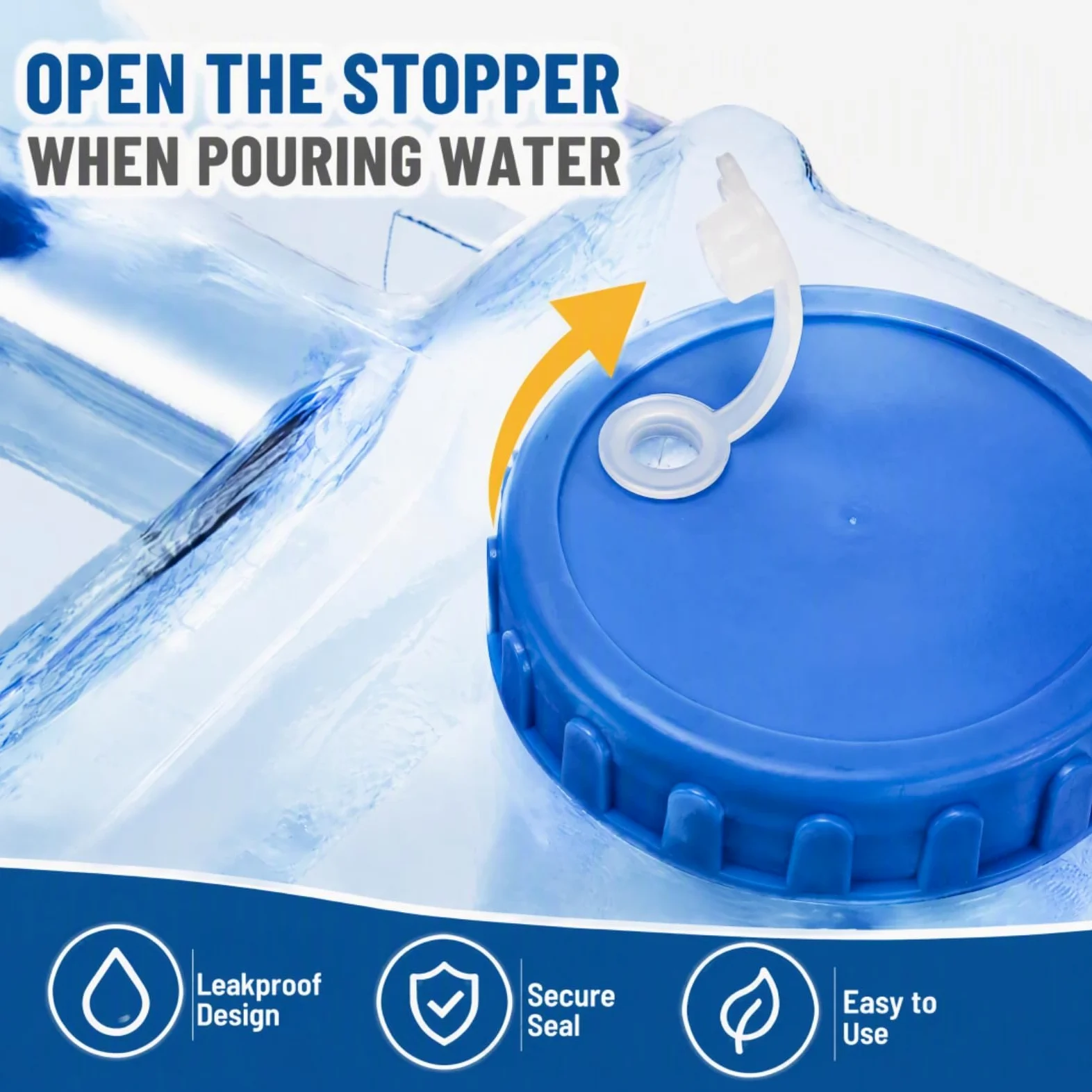 Dicunoy Contenedor de agua para camping, jarra de agua portátil de 2.6 galones con espiga, dispensador de agua grueso con amplia apertura de relleno para senderismo, picnic, vehículo, al aire libre