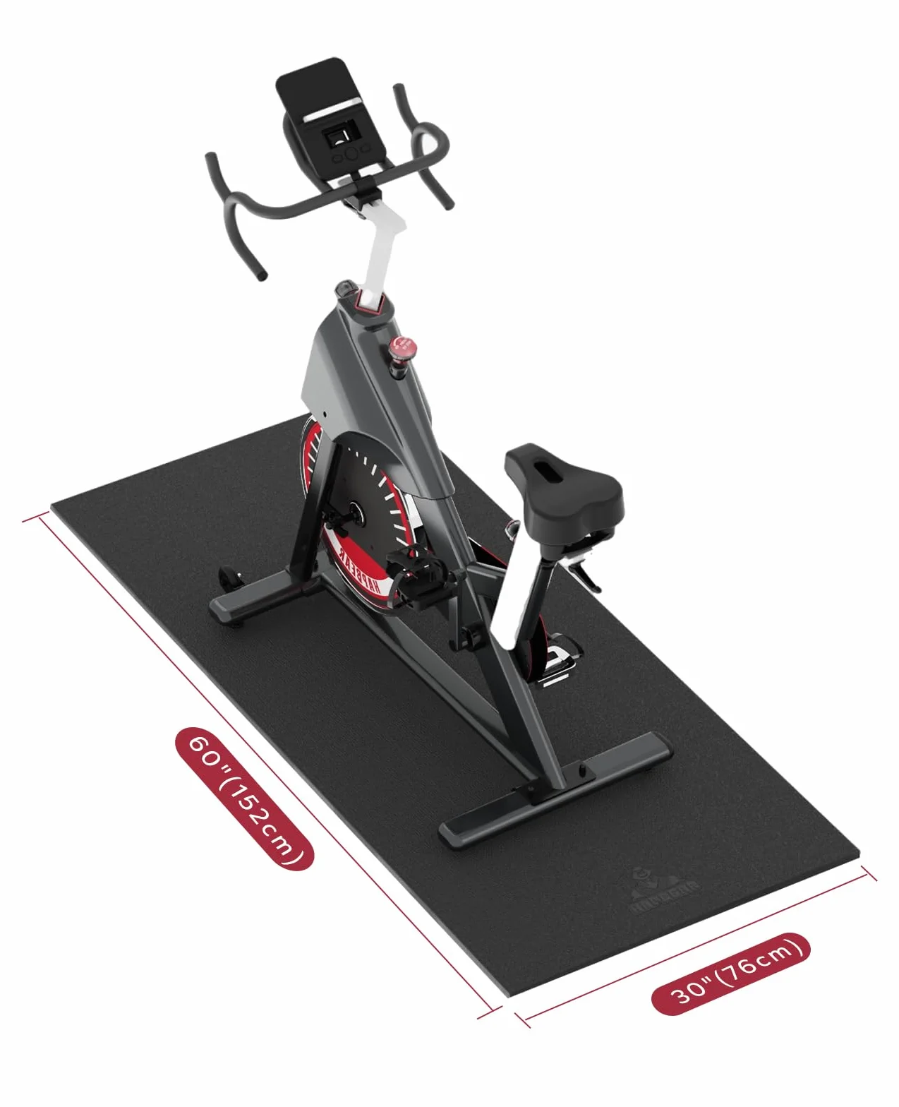 HAPBEAR Esterilla Bicicleta Estatica-152×76cm×6mm, Antideslizante, Tapete para Equipo de Ejercicio, Cintas de Correr, Bicicleta estática, Elíptica，Banco De Pesas, Aparatos de Fitness