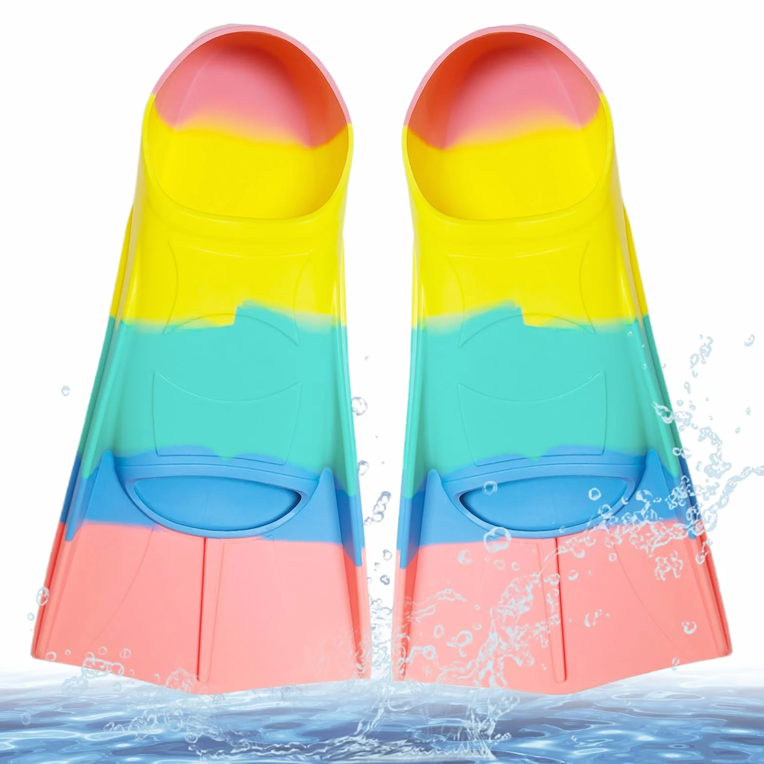 Aletas de natación para niños, 100% silicona, aletas de entrenamiento, aletas de natación para niños y adultos, entrenamiento de agua abierta, snorkeling
