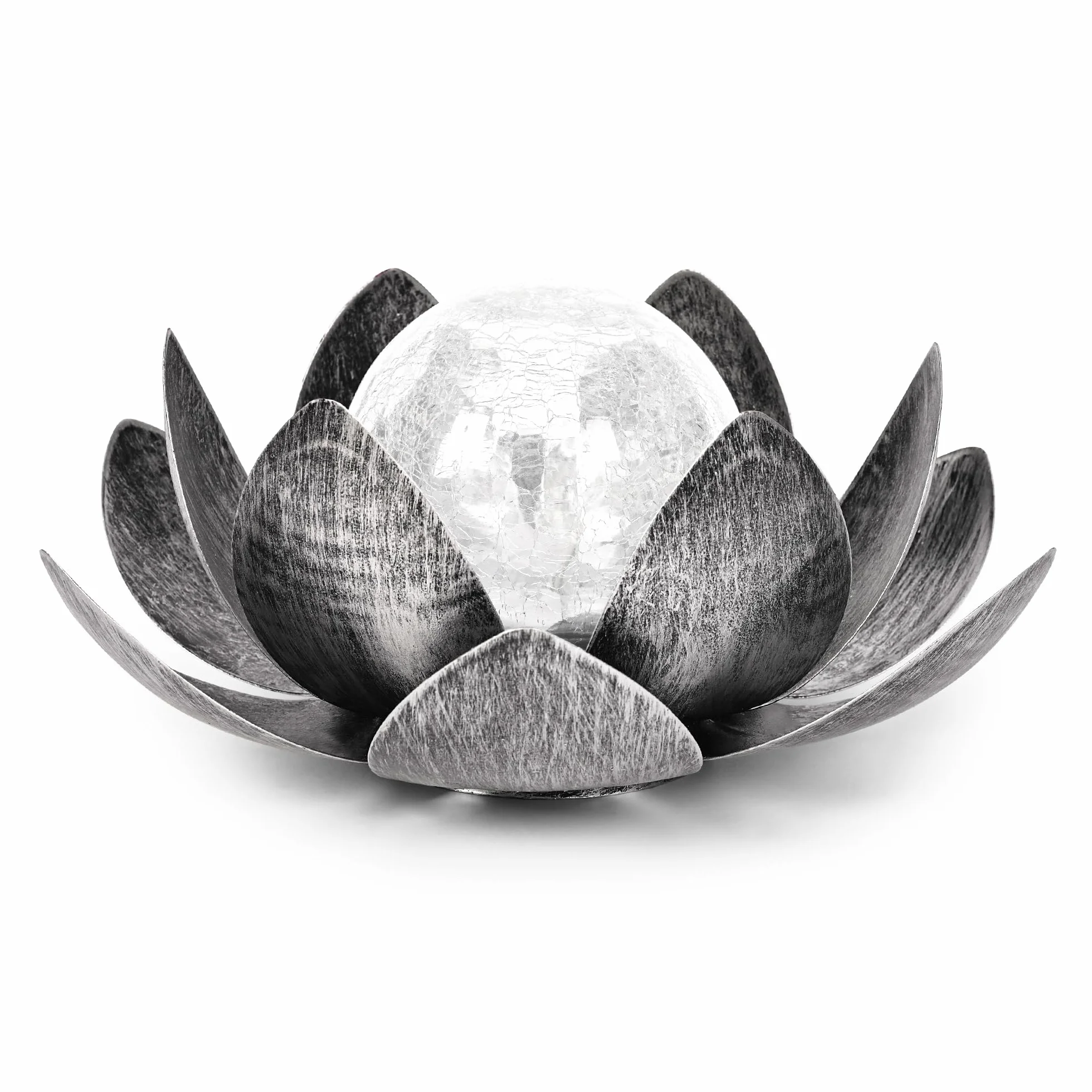GIGALUMI Luces Solares Jardín Exterior Flores Loto IP44 Impermeable Gris