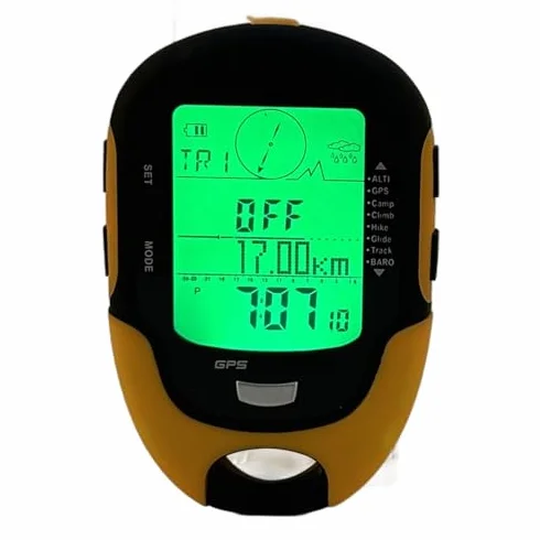 Keenso Altímetro electrónico GPS para Exteriores, FR510 ABS IPX4 Grado Impermeable Medidor de altitud para navegación al Aire Temperatura Humedad Brújula GPS Altímetro electrónico