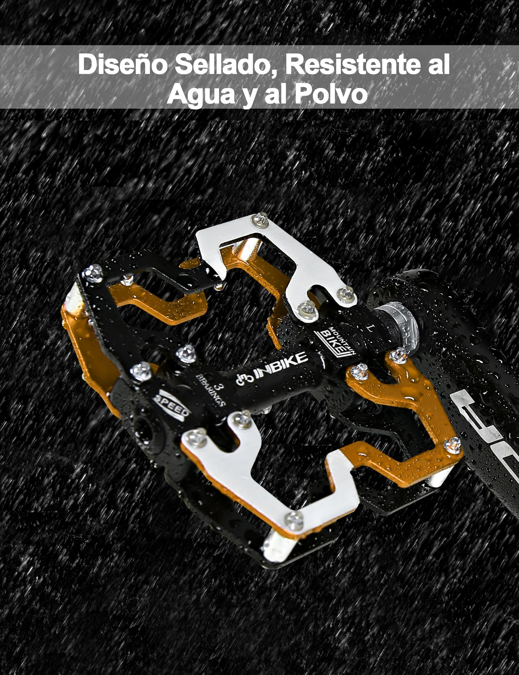 INBIKE Pedales Bicicleta Pedales Plataforma De Aluminio Rodamiento De Acero Cromado 9/16 para Bicicleta De Montaña Carretera
