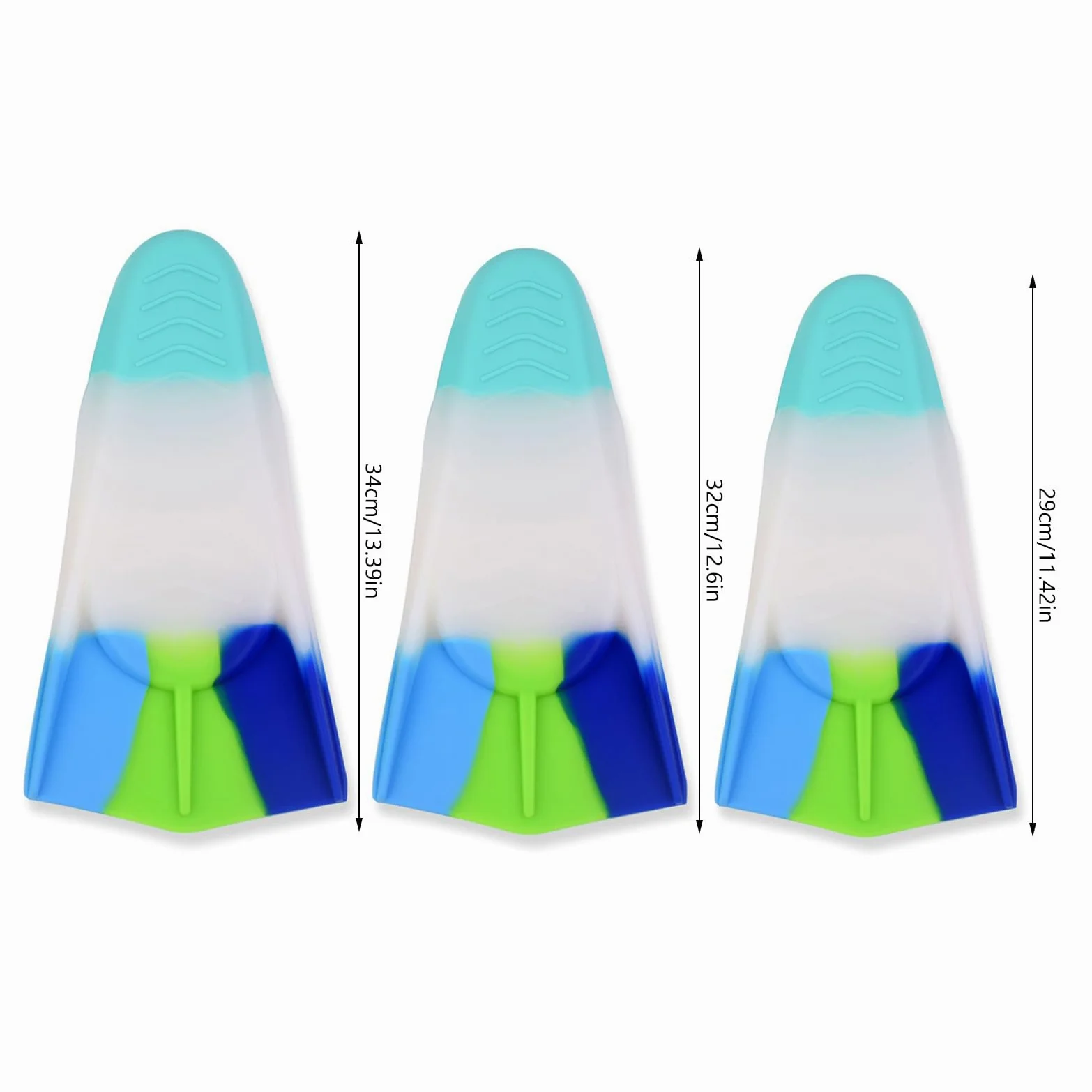 Aletas de natación profesionales, cómodas aletas cortas de silicona, aletas de buceo, equipo de snorkel, aletas de entrenamiento de natación, equipo acuático para buceo