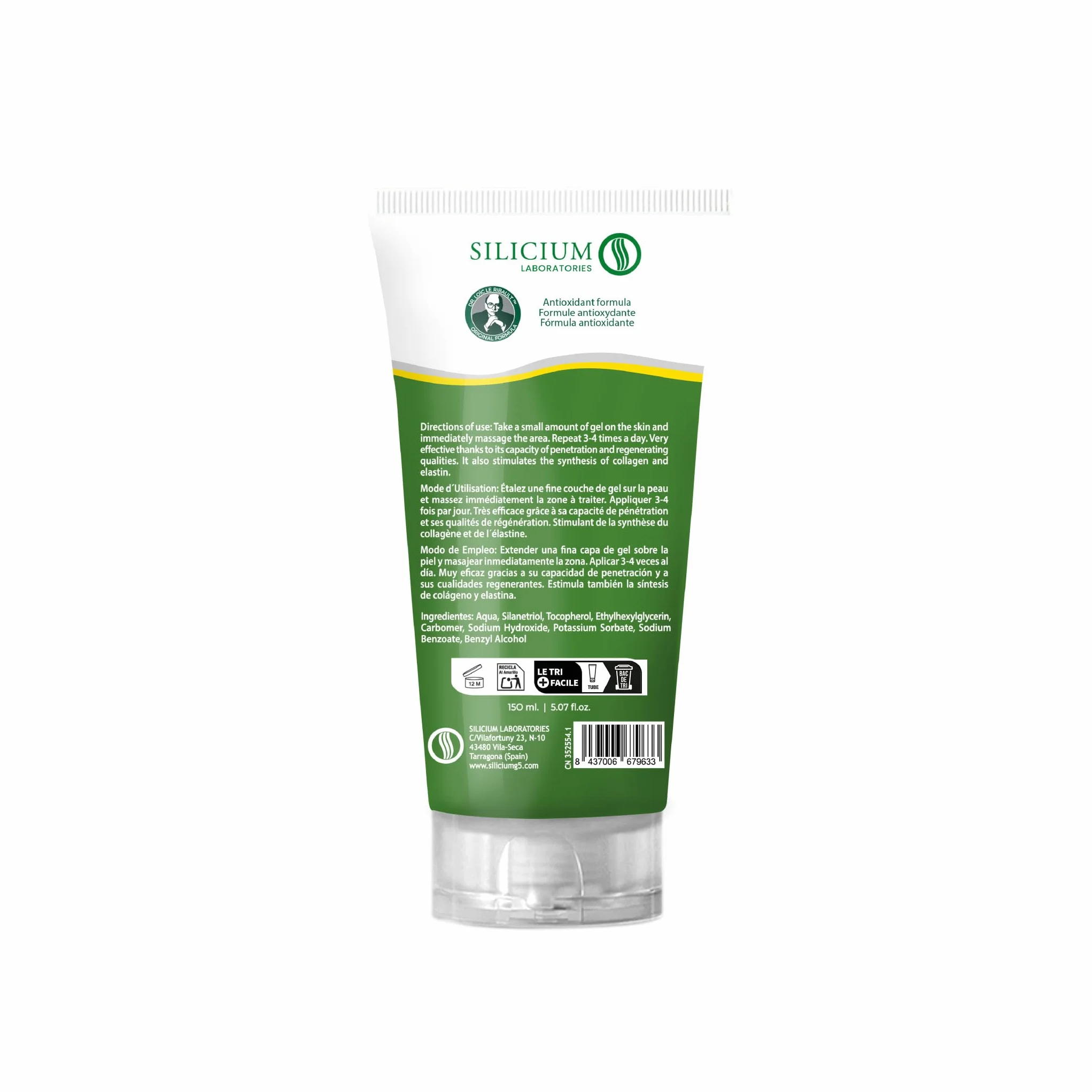 Silicium G7 Gel Corporal con Alta Concentración de Silicio para Articulaciones y Músculos Absorción Rápida Textura Ligera 150 ml