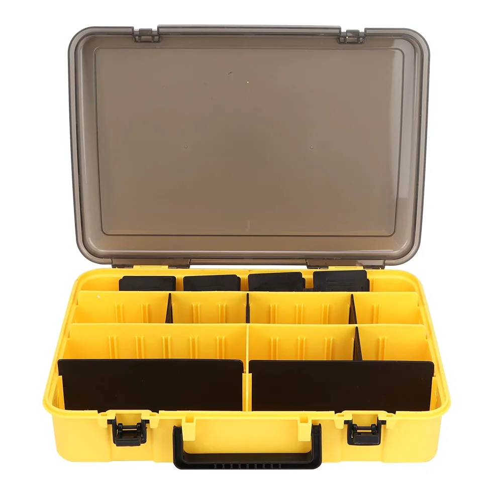 Organizador De Caja De Aparejos De Pesca Impermeable, Cajas De Aparejos Con Divisores, Caja De Aparejos Para Pesca, Maleta De Señuelo De Una Sola Capa, Caja De Almacenamiento De Plástico, Gabinete De