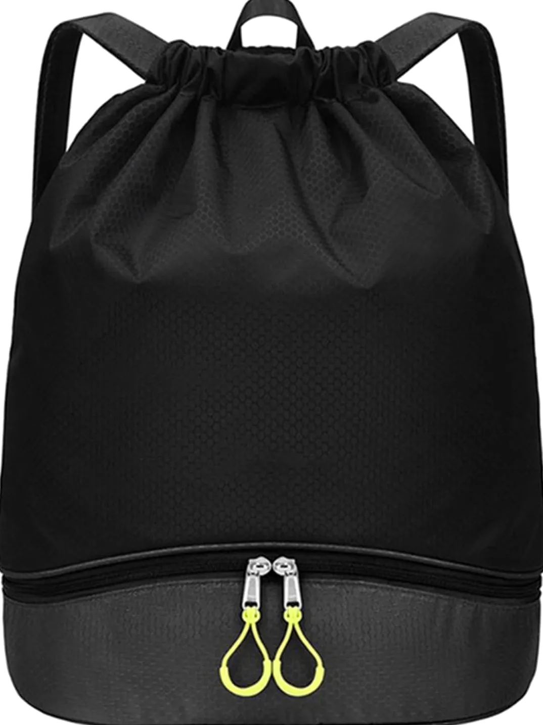 Bolsa De Natación Bolsas De Natación Bolsa De Deportes De Playa De Agua Seca Mochila Casual Femenina con Cordón con Bolsa De Zapatos, Black, One Size