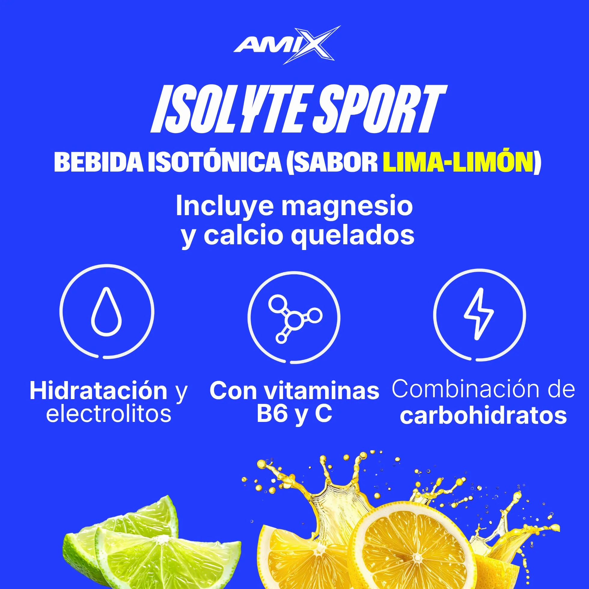 AMIX IsoLyte Energy Sport Drink 510 g Palatinosa Lima Limón Suplemento Deportivo