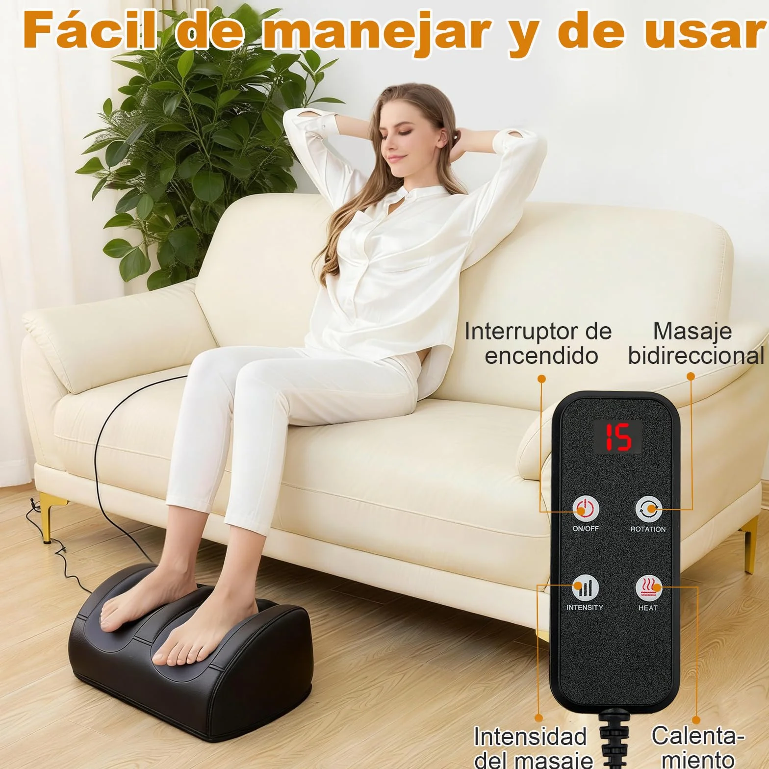 LAOBEN Masajeador de Pies Shiatsu con Calefacción, Masaje de Tejido Profundo
