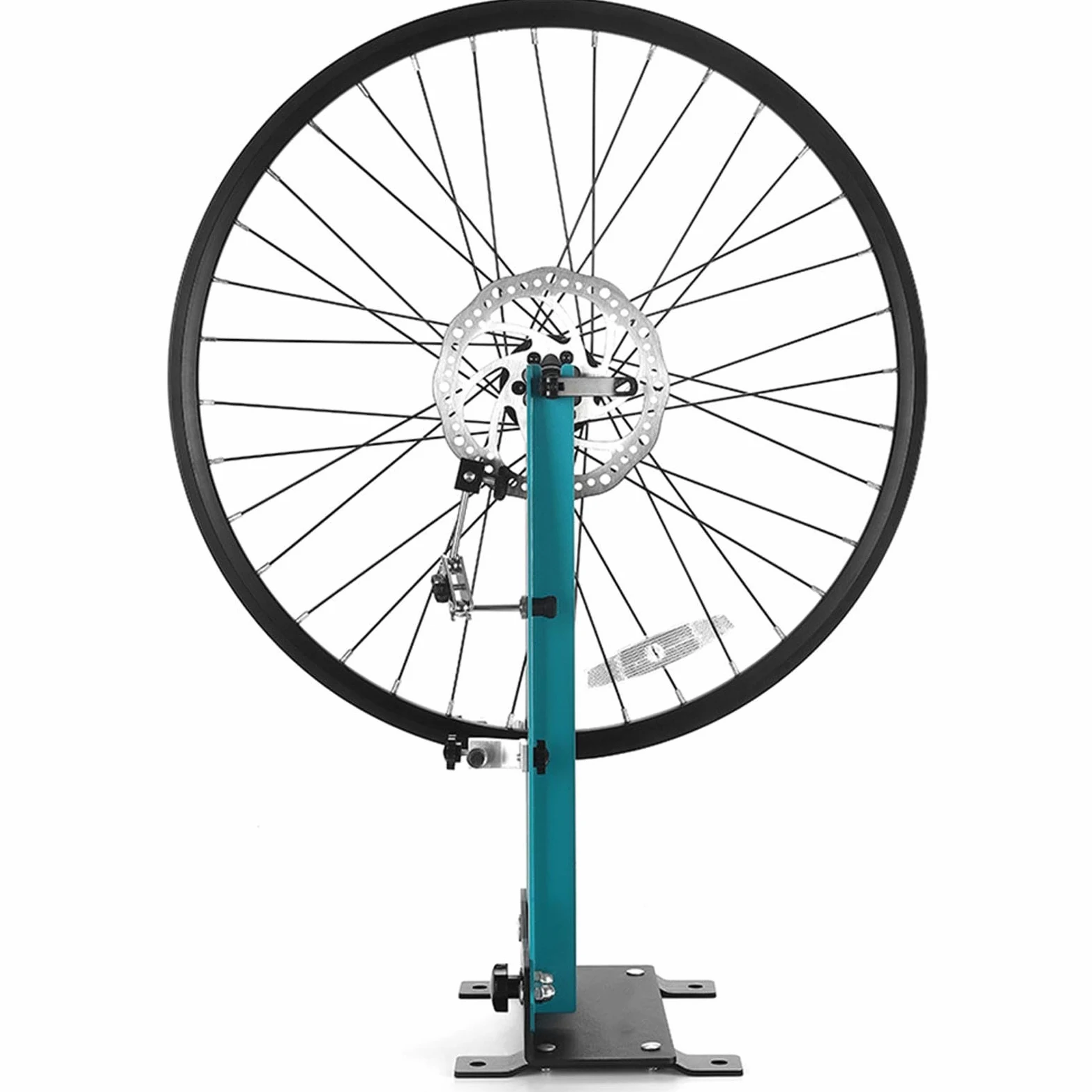 Soporte para rueda de bicicleta, mesa circular, herramienta de corrección de juego de ruedas, estación de reparación de alineación de ruedas ajustable con llaves de radio, base estable para