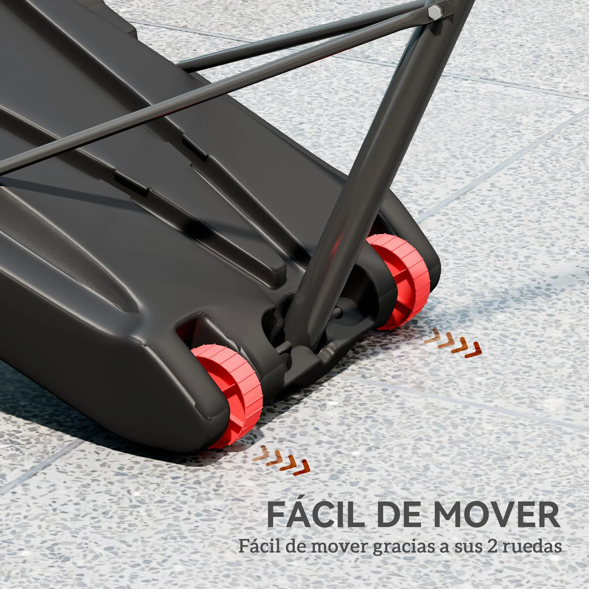 SPORTNOW Canasta de Baloncesto Exterior Tablero Dardos Altura Ajustable 210-247 cm Aro Portátil Ruedas Base Rellenable Negro