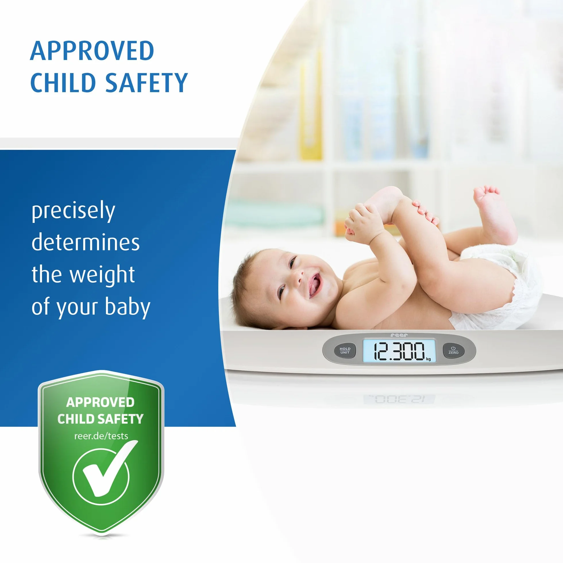 Báscula Ergonómica para Bebés reer BabyCare 25 kg Precisión 5 g LCD