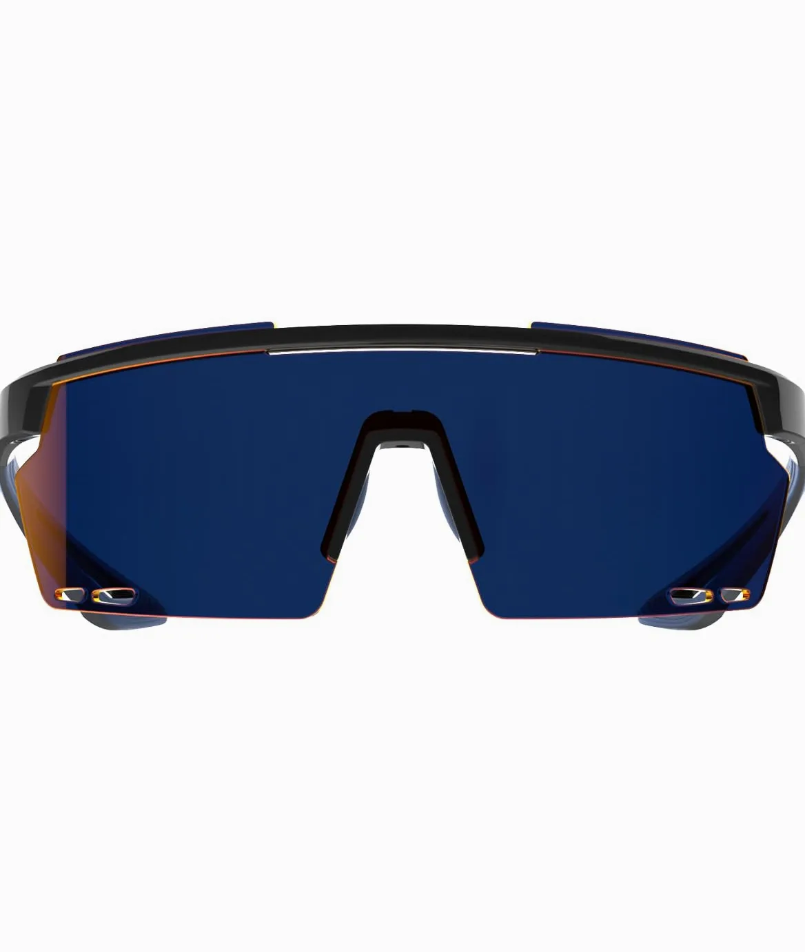 Magicshine ROUELEUR Gafas de Ciclismo, Lentes Coloridas y Fotocromáticas, Diseño Envolvente Unisex para Carretera, Gravel y MTB (Negro/Azul - Lente Azul)