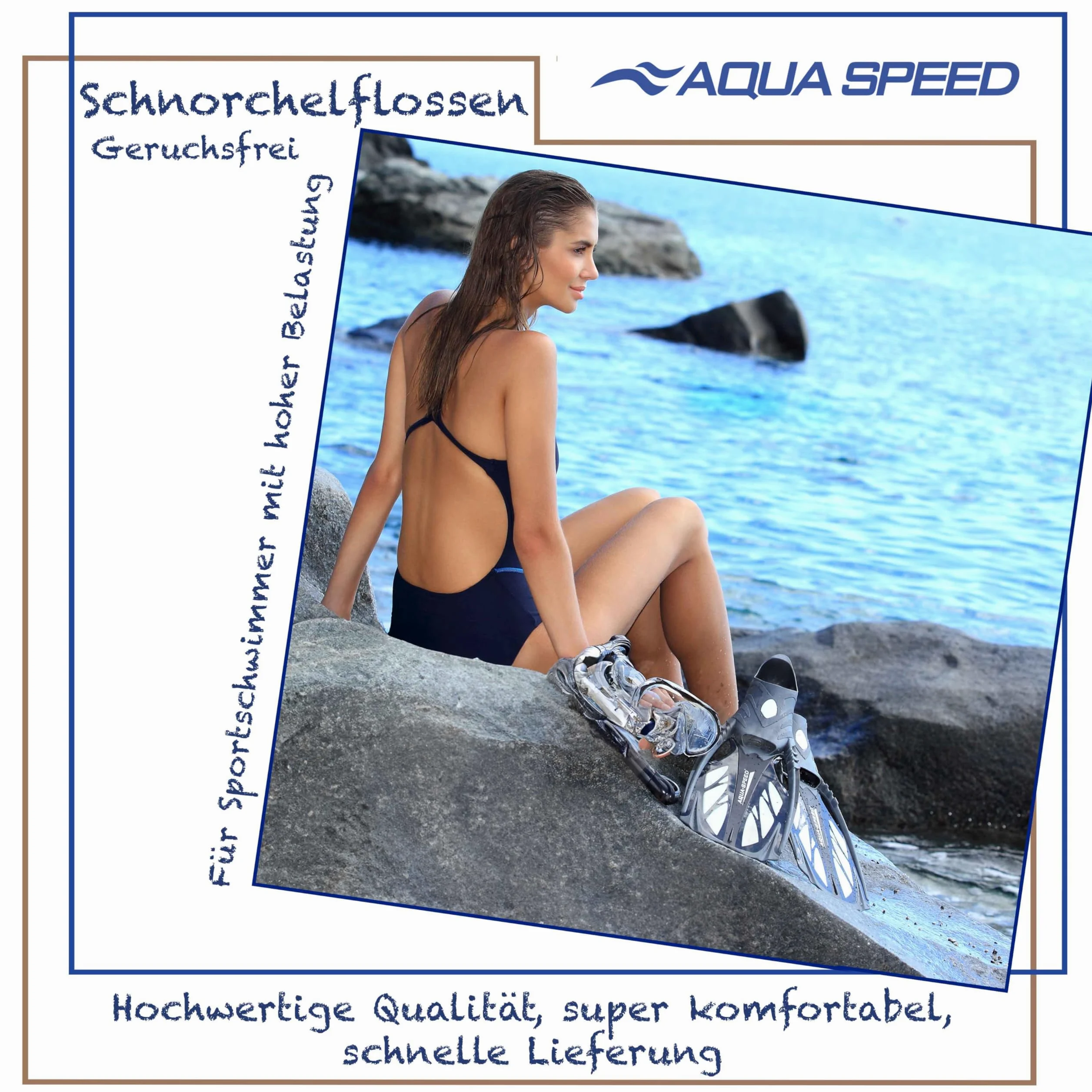 Aqua Speed INOX Aletas de Buceo | Aletas de natación | Aletas de esnórquel | Buceo de natación | cómodos