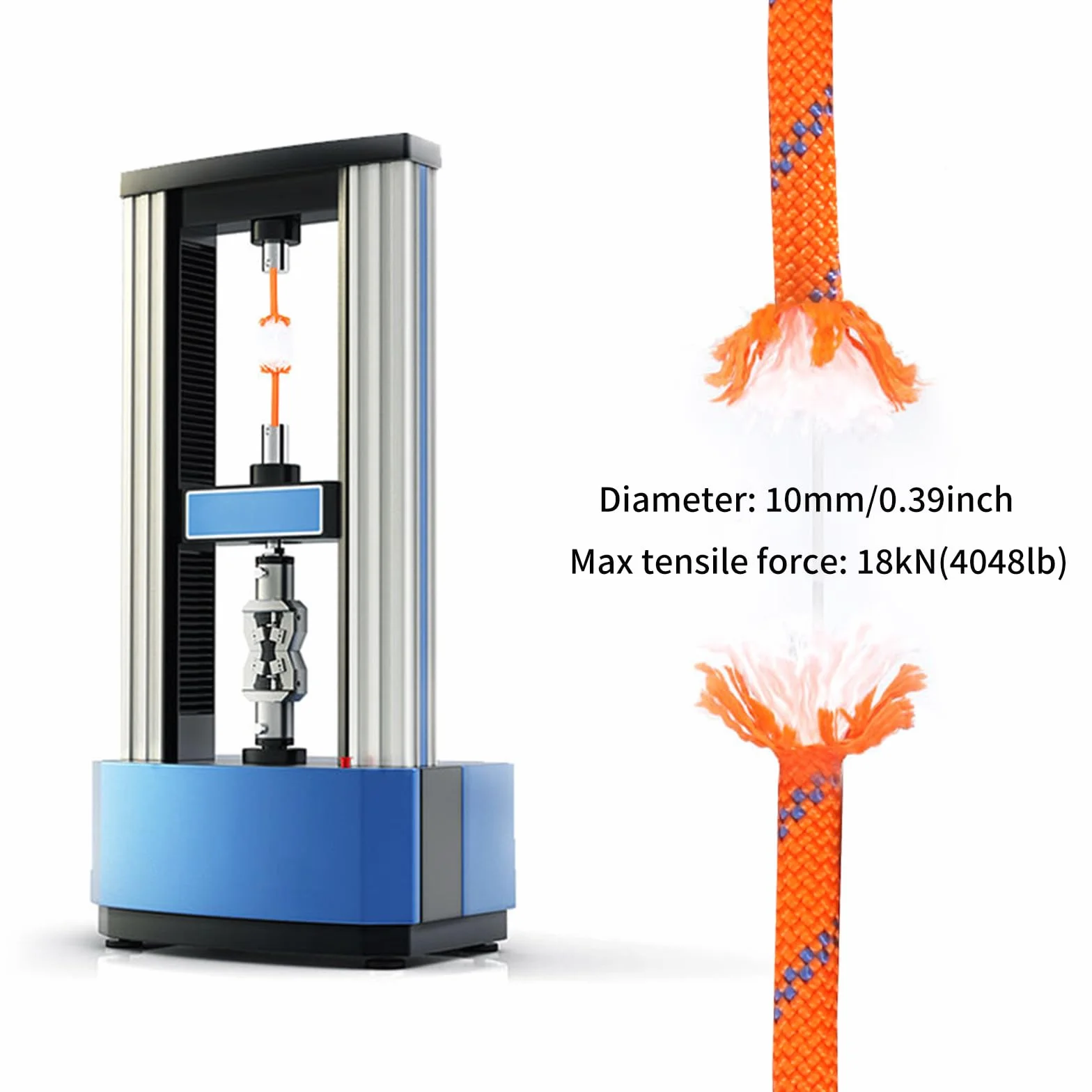 NewDoar Cuerda de escalada estática 18KN de 10 mm, equipo de cable de accesorio de 33 pies (10 m) 66 pies (20 m) 98 pies (30 m) 165 pies (50 m) cuerda de escape equipo de escalada en hielo, cuerda de