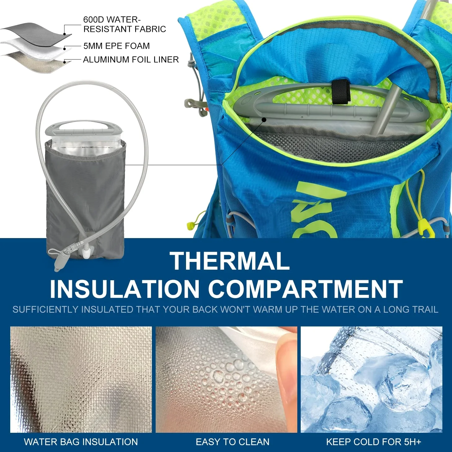 INOXTO Chaleco de hidratación ligero para correr, mochila de hidratación con bolsa de agua de 1.5 L y botella de agua plegable suave de 450 ml para senderismo, correr, ciclismo, carreras para mujeres