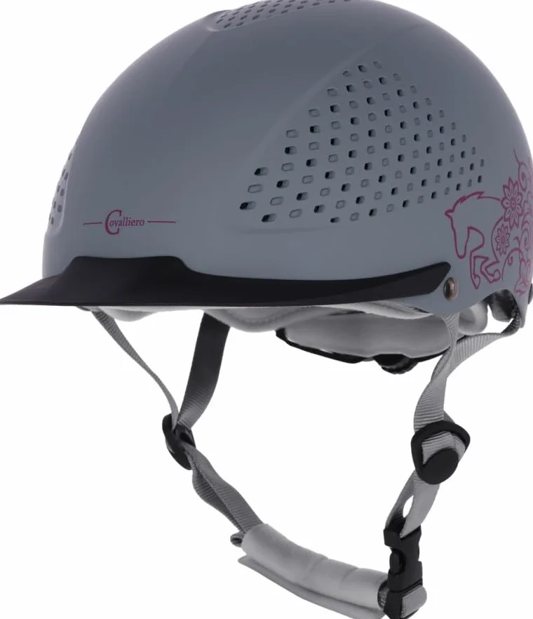 Kerbl Covalliero Beauty 2.0 - Casco de equitación juvenil moderno, color negro y gris