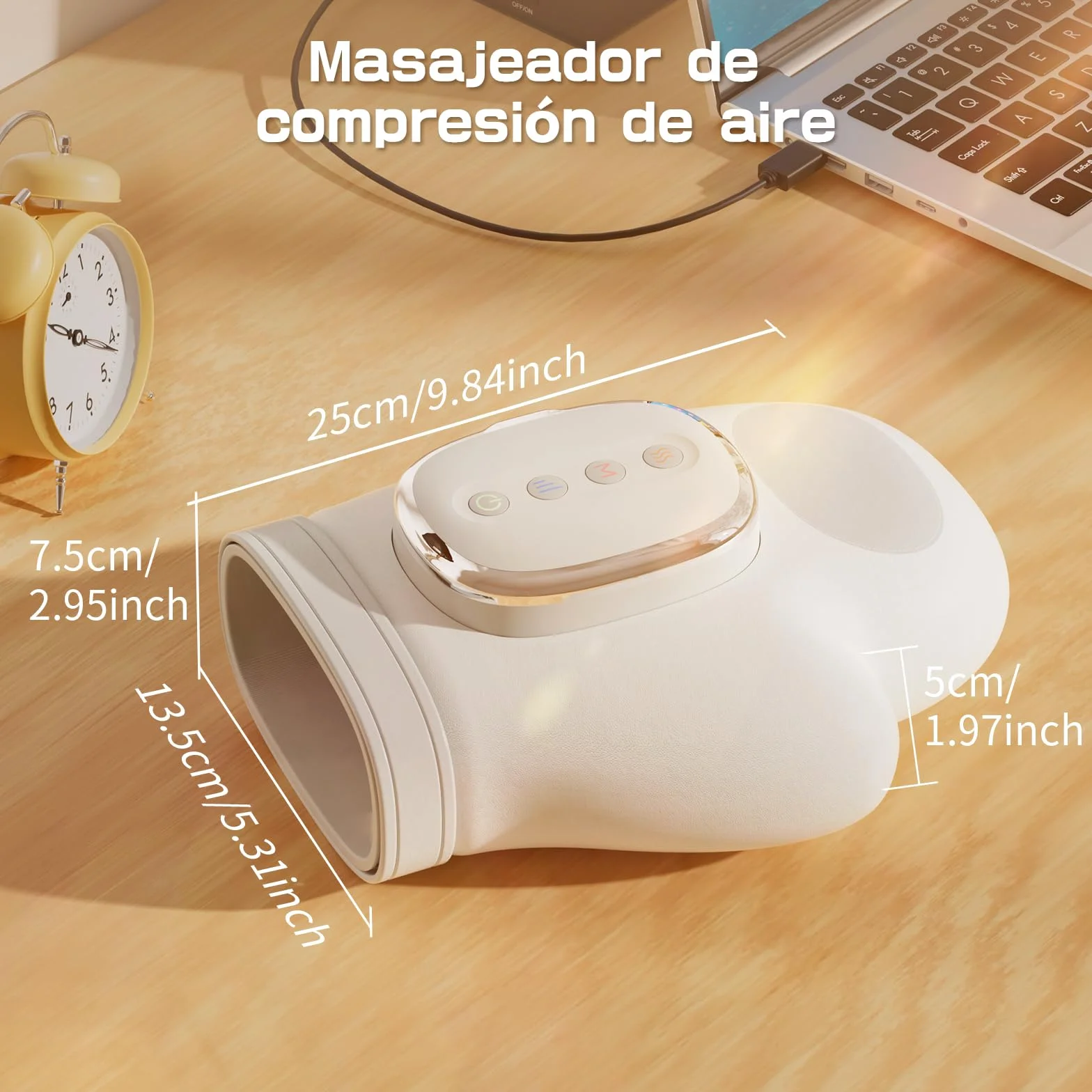 Masajeador de Manos Eléctrico Inalámbrico con Calor y Compresión, 3 Modos 5 Niveles
