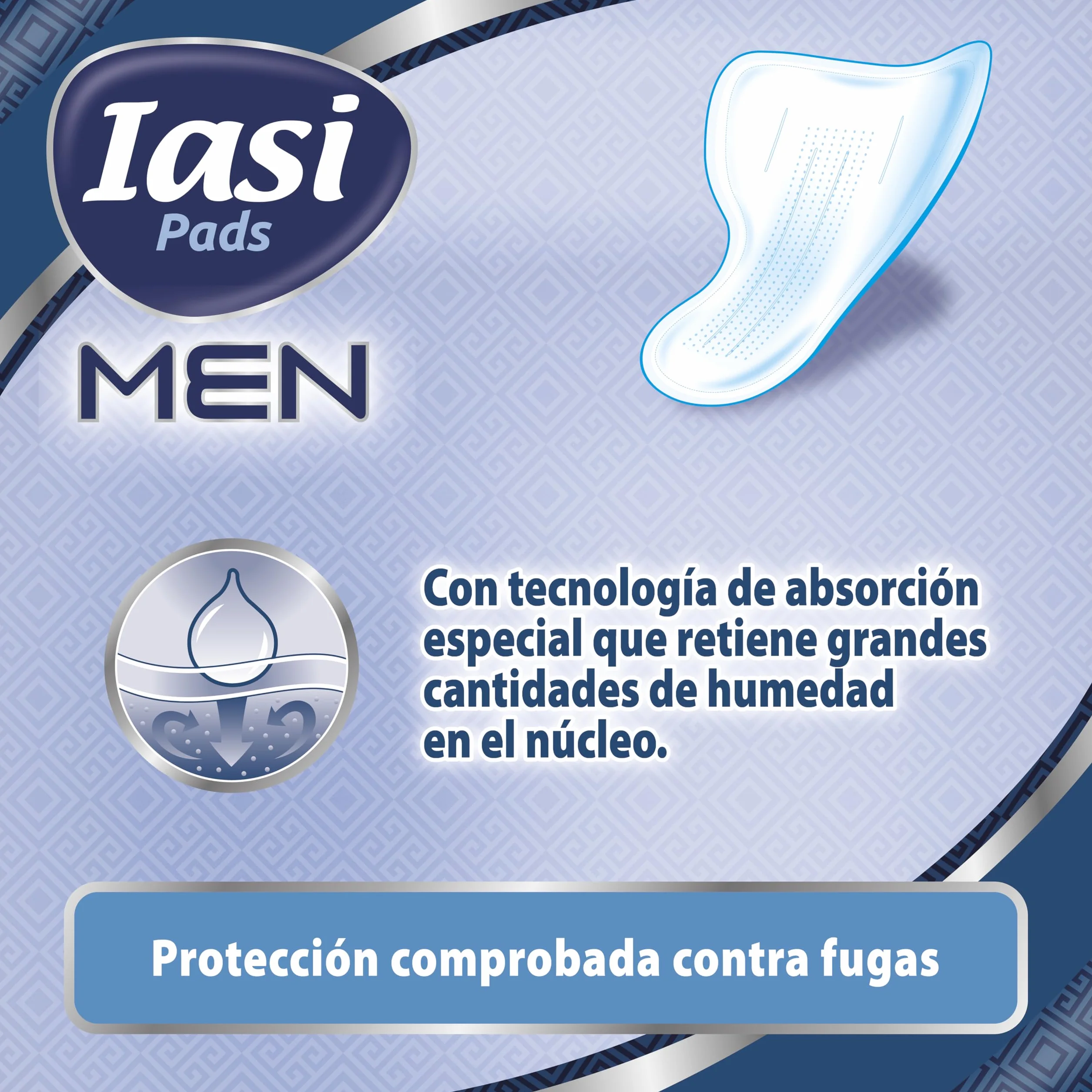 Escudos Absorbentes para pérdidas urinarias masculinas leves, IASI MEN Medium Level 2, 120 unidades