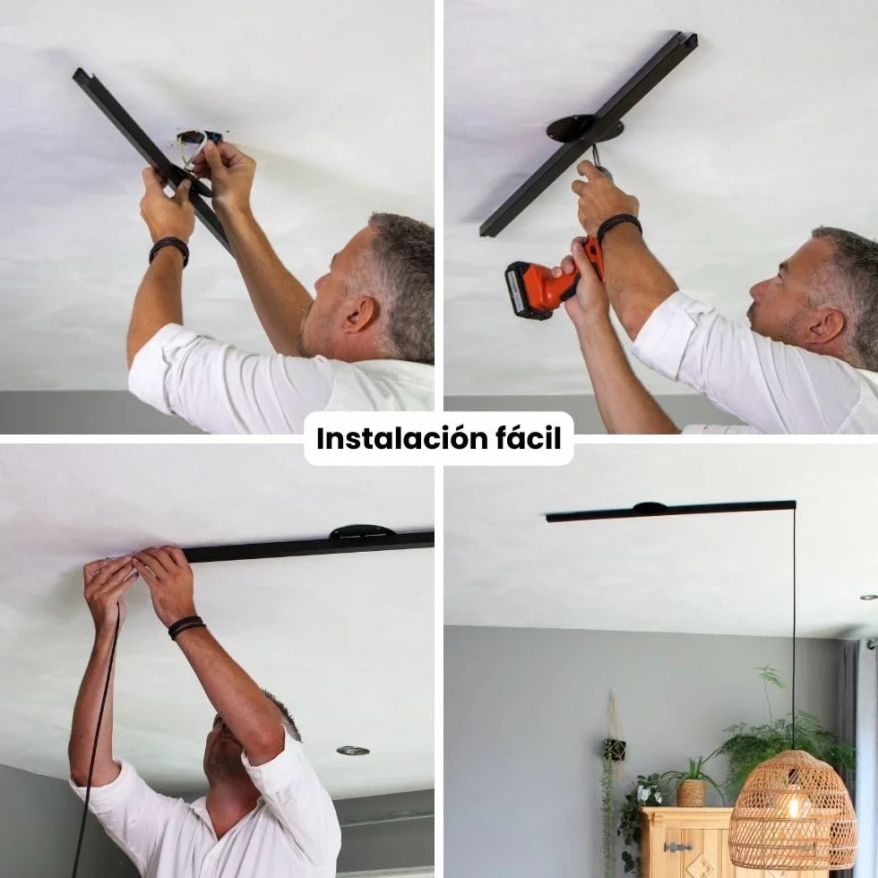 Lightswing® Single Sistema de Suspensión para Lámpara Colgante - Blanco Mate - 90 cm - Ajustable