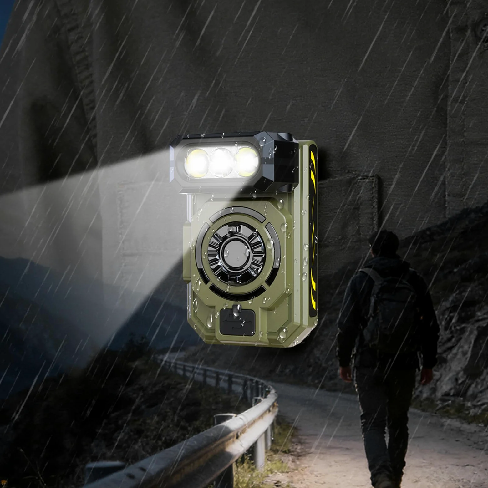 Lámpara de trabajo LED multifunción de inducción de aluminio impermeable recargable con base magnética luz RGB para camping