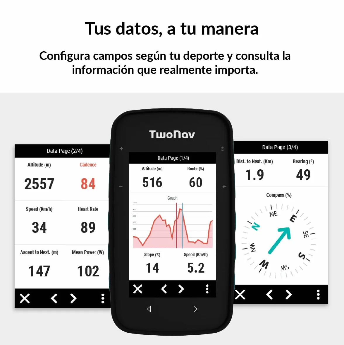 TwoNav Cross Plus (64 GB) + Mapa Completo España IGN Topo 1:25.000 Instalado, GPS con Pantalla 3.2 Pulgadas para MTB, Ciclismo, Trekking o Senderismo
