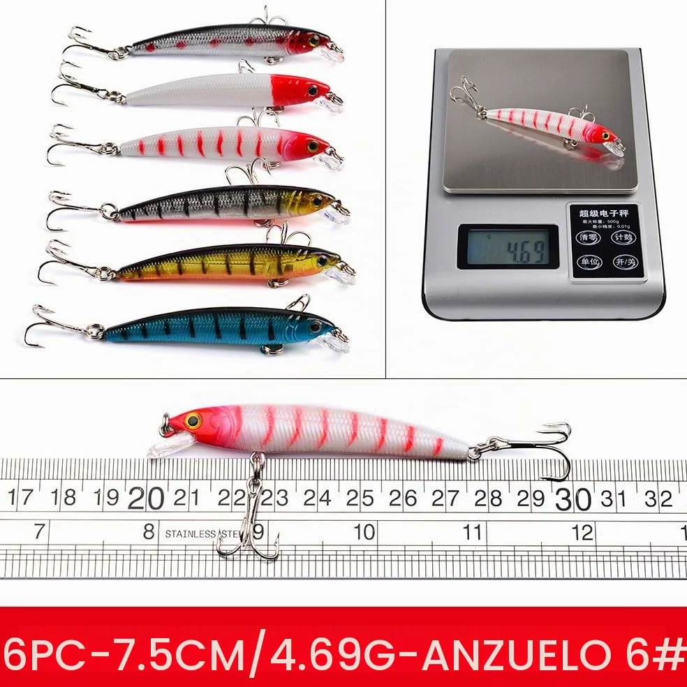 48PCS Cebo de Pesca Señuelos de Pesca con Ganchos Cebos Artificial Swimbait Manivela Cebo Cucharillas Pesca Accesorios Aparejos De Pesca para la Pesca #2